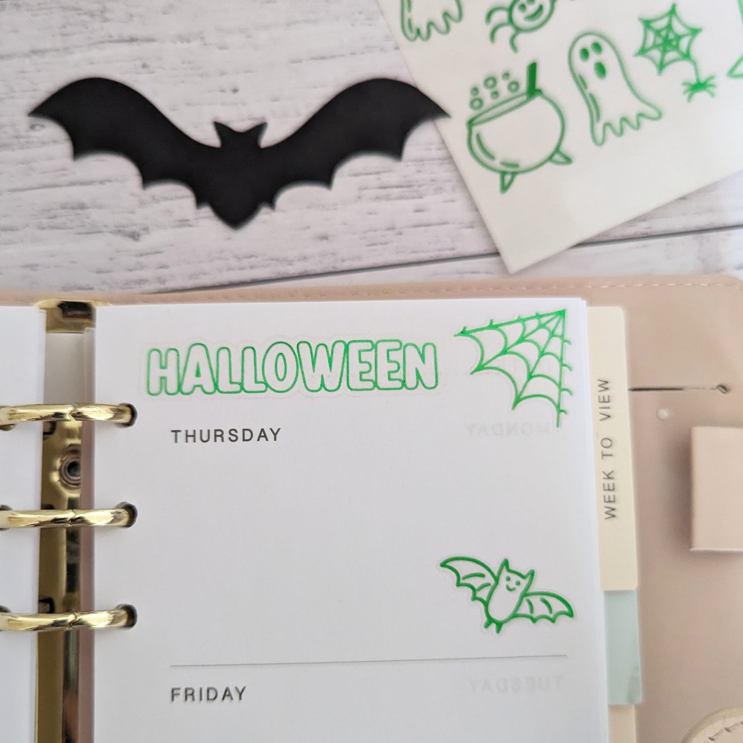 Mini Halloween Clear Foil Stickers, Planner, Calendar