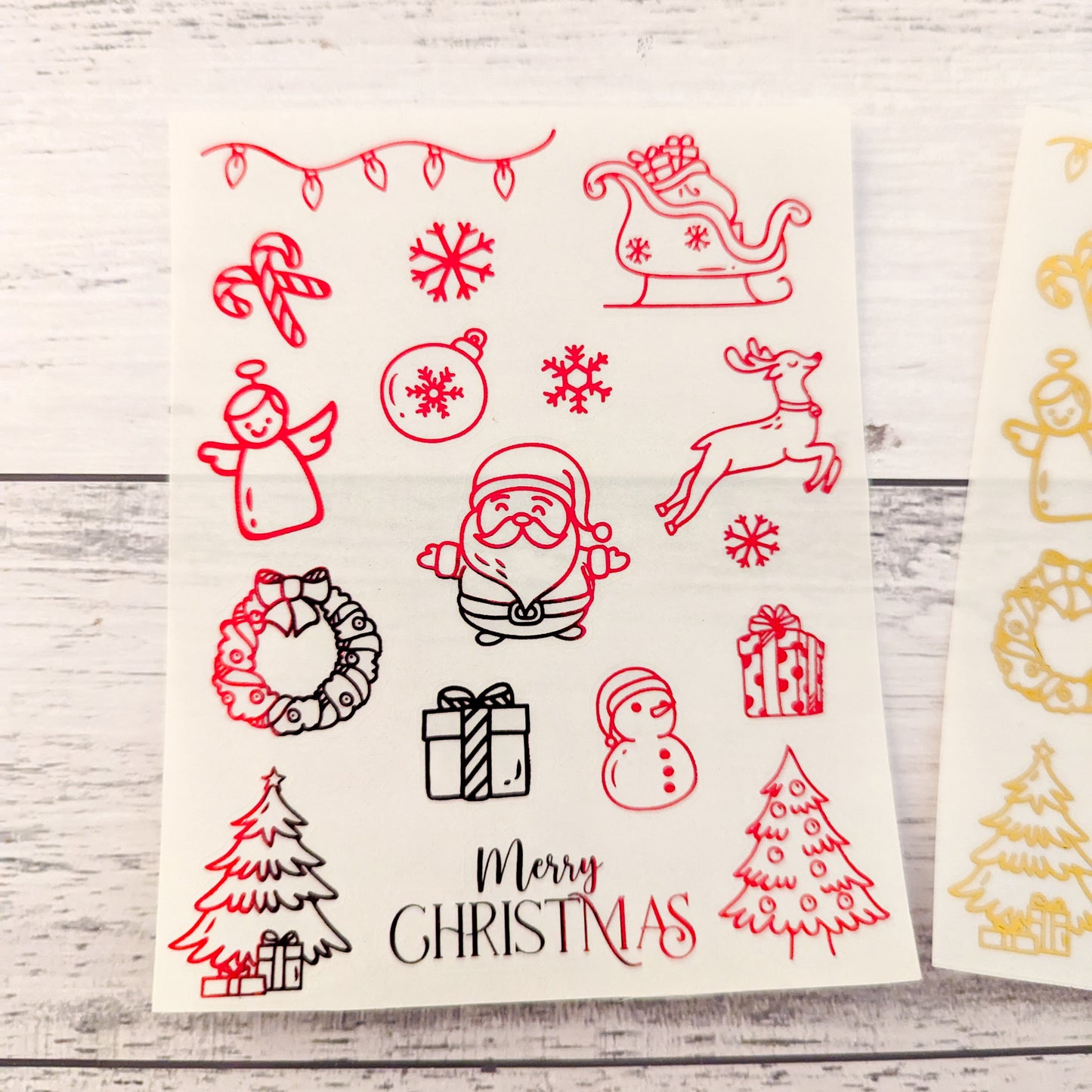 Mini Christmas Clear Foil Stickers, Planner, Calendar