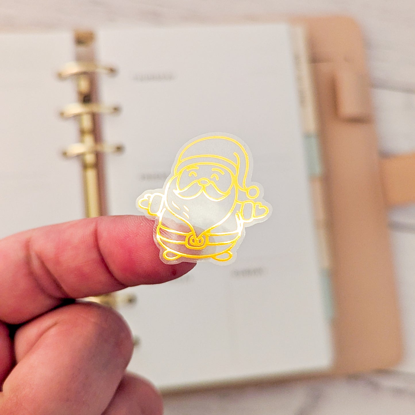Mini Christmas Clear Foil Stickers, Planner, Calendar