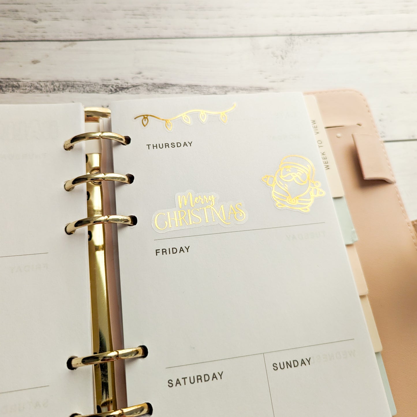 Mini Christmas Clear Foil Stickers, Planner, Calendar