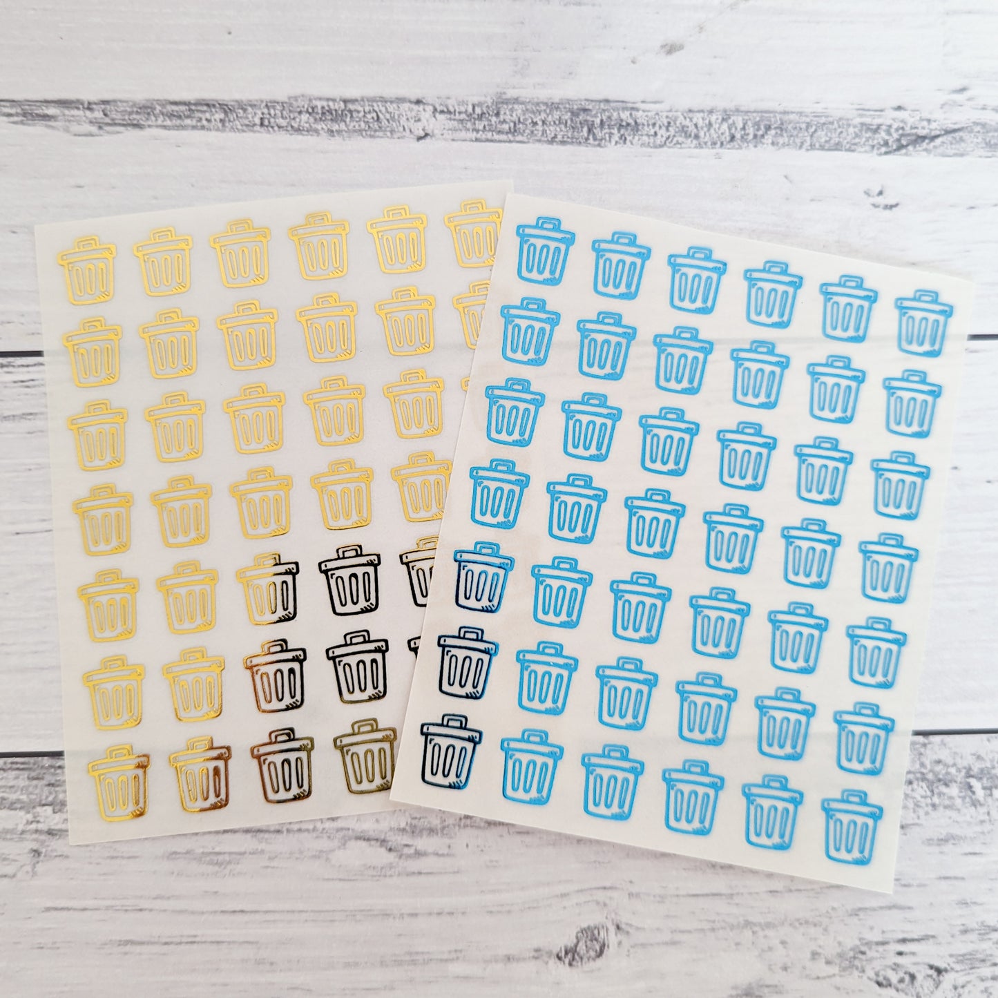 Mini Bin Day Trash Can Clear Foil Stickers, Planner, Calendar