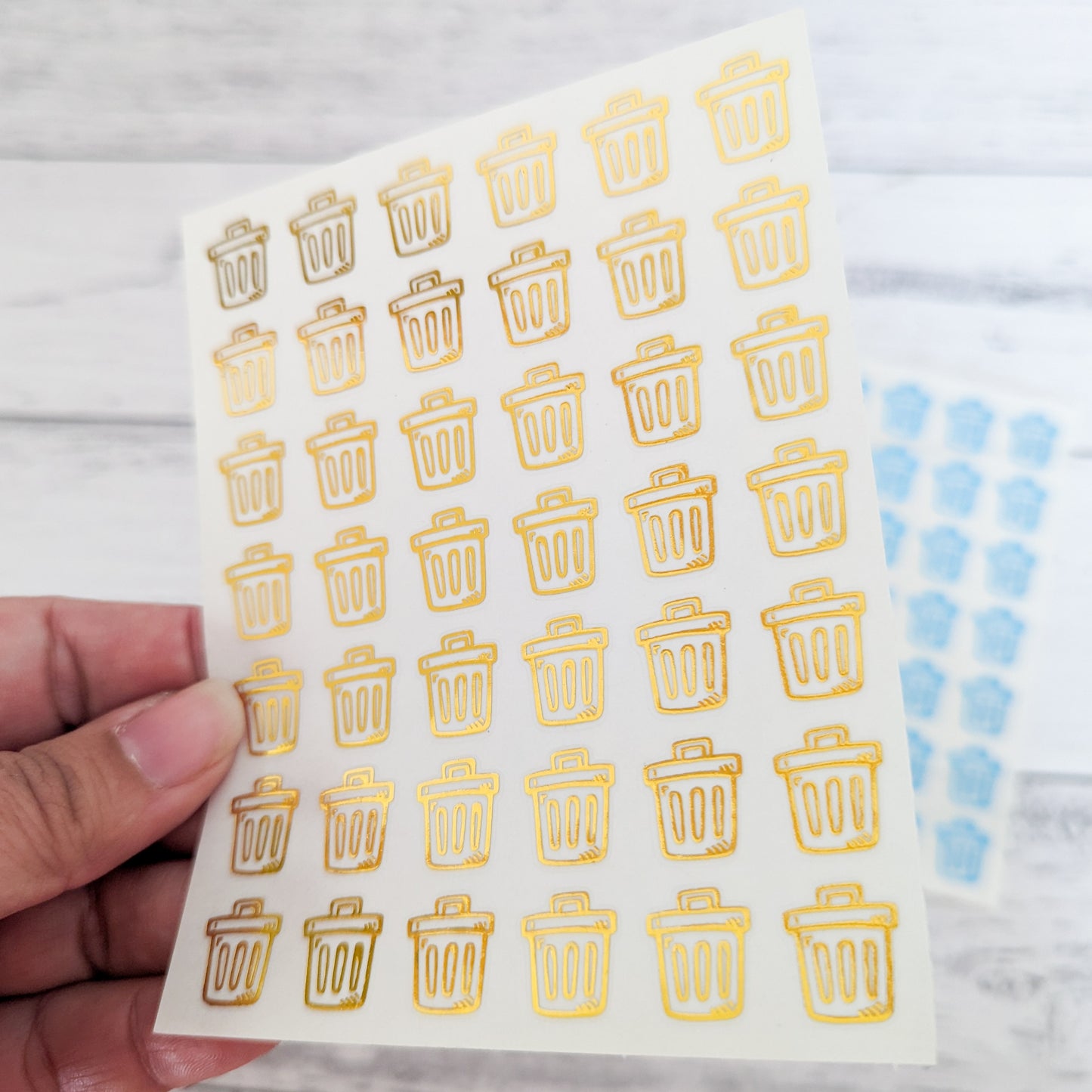 Mini Bin Day Trash Can Clear Foil Stickers, Planner, Calendar