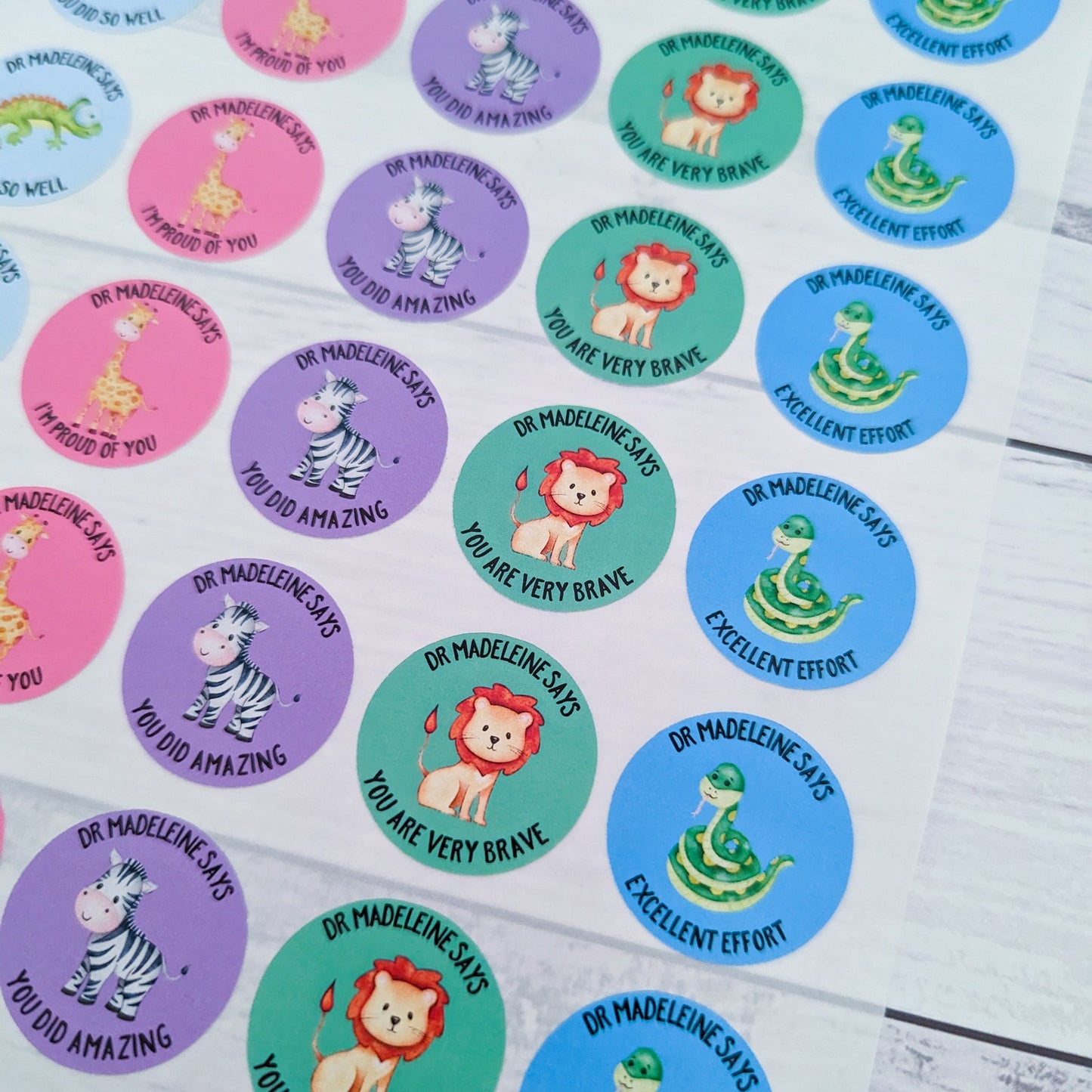 E&L Designs Personalised Doctor Stickers - Set of 35 Stickers