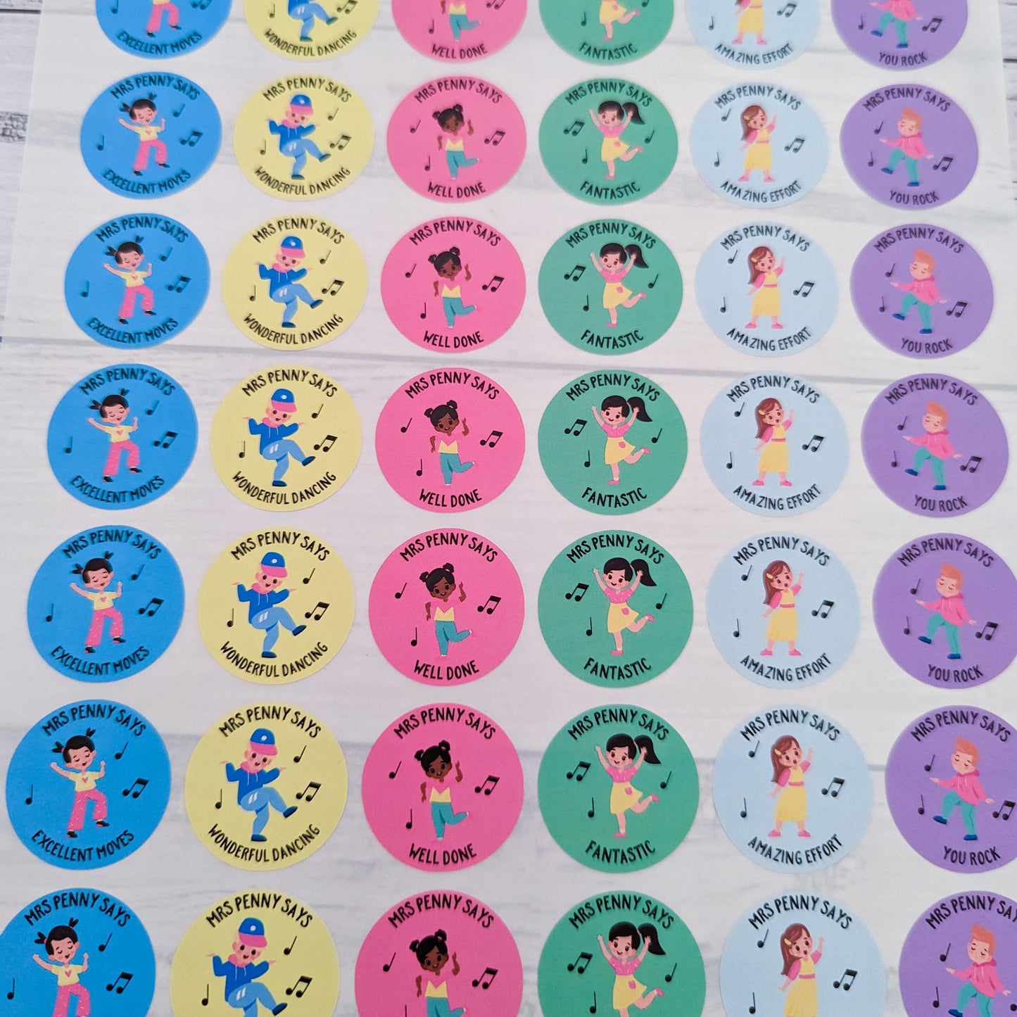 E&L Designs Personalised General Dance Teacher Stickers - Set of 48 Stickers