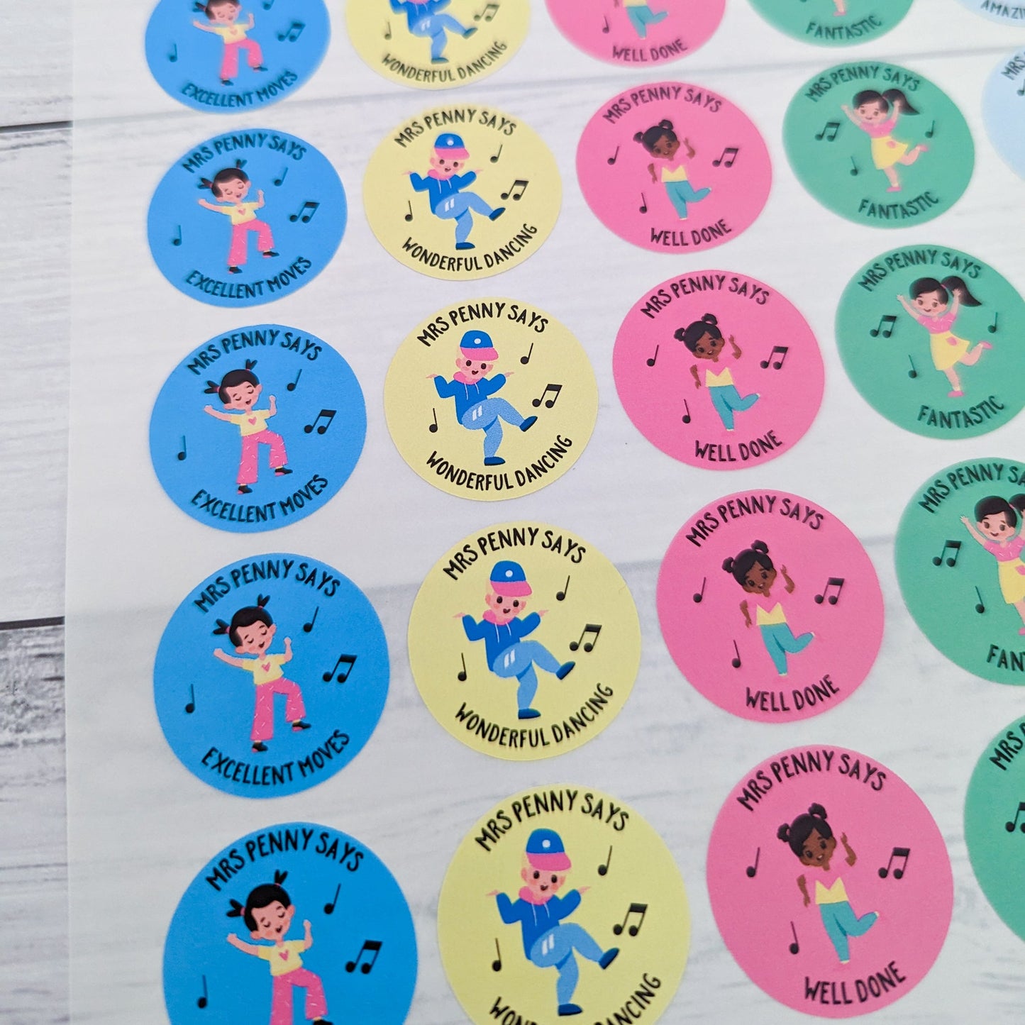 E&L Designs Personalised General Dance Teacher Stickers - Set of 48 Stickers