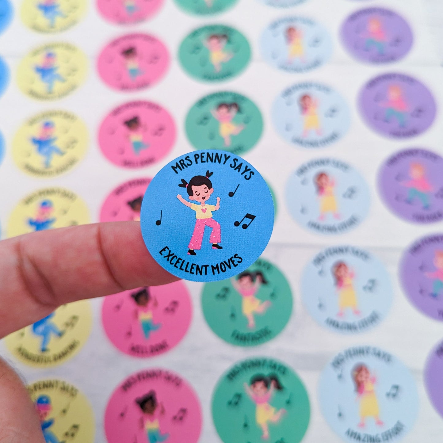 E&L Designs Personalised General Dance Teacher Stickers - Set of 48 Stickers