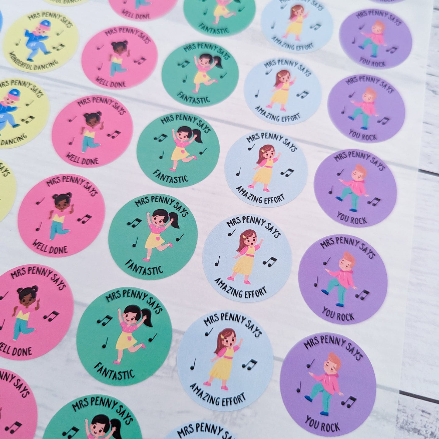 E&L Designs Personalised General Dance Teacher Stickers - Set of 48 Stickers
