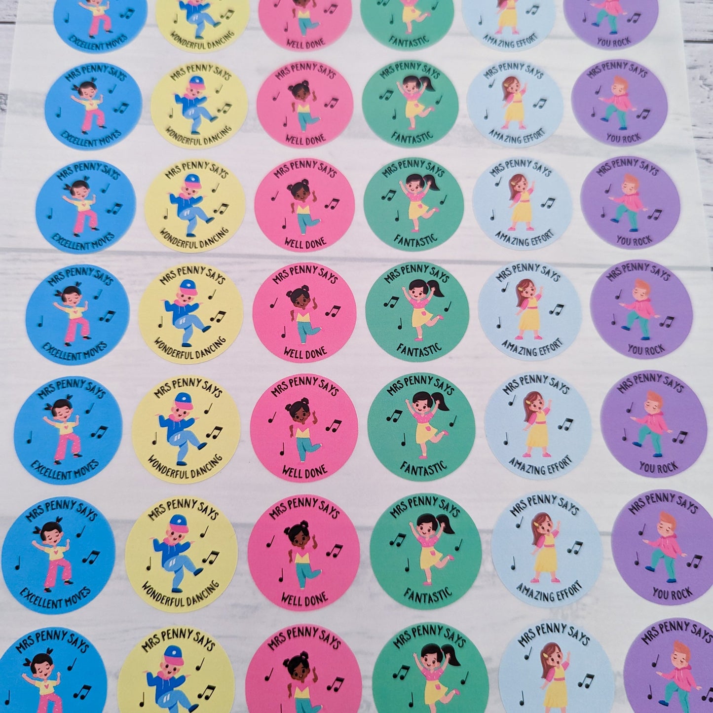 E&L Designs Personalised General Dance Teacher Stickers - Set of 48 Stickers