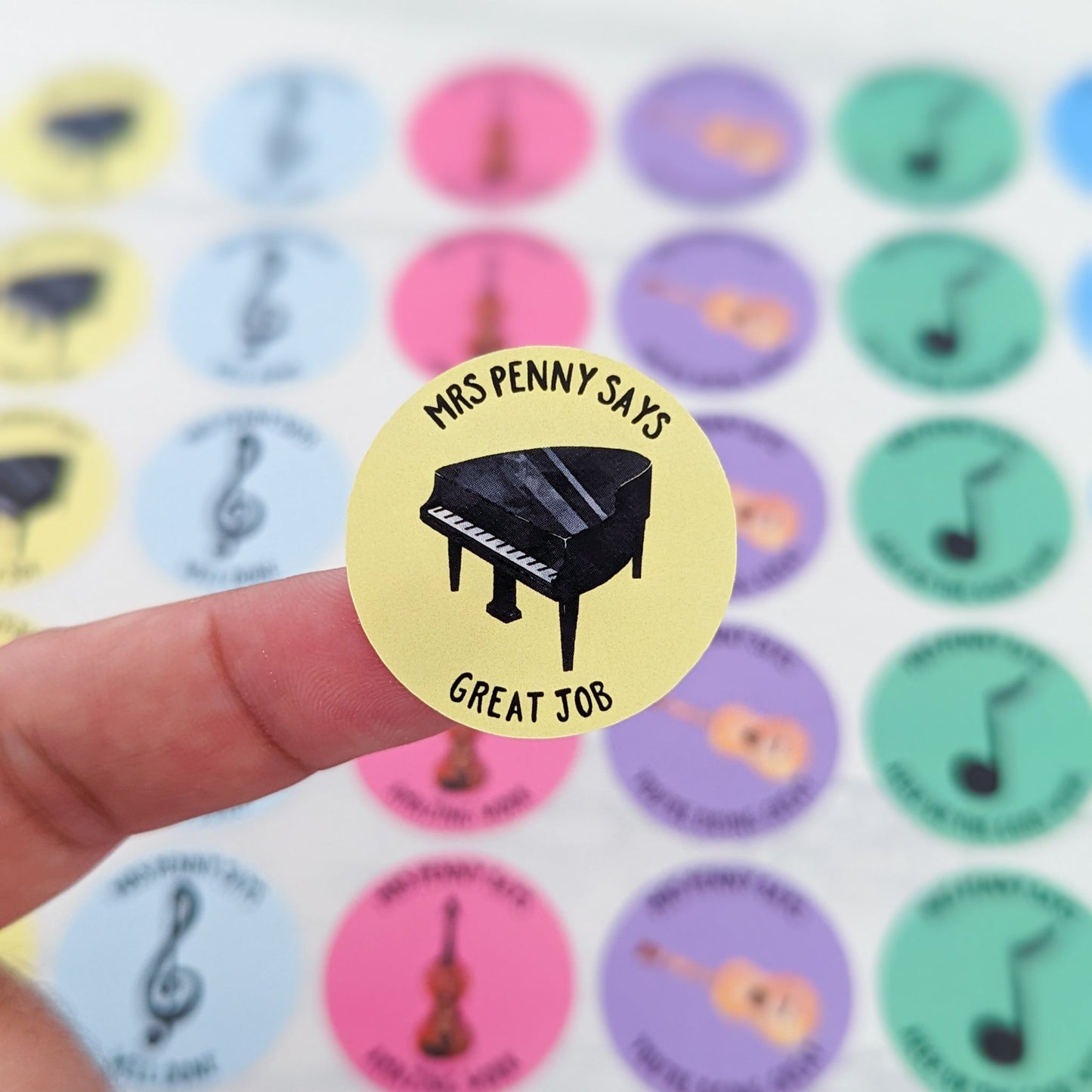 E&L Designs Personalised Music Teacher Stickers - Set of 48 Stickers