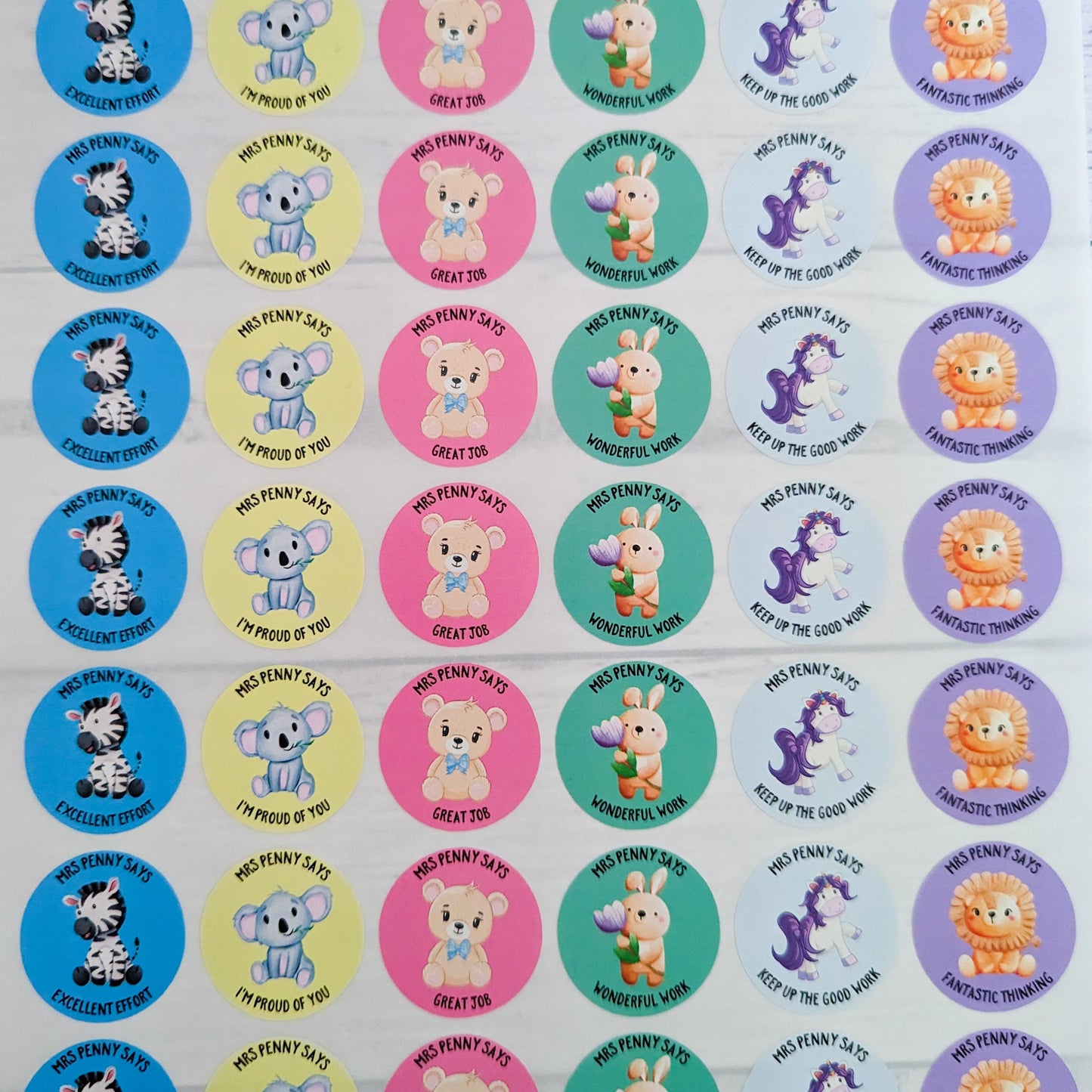 E&L Designs Personalised Teacher Stickers - Set of 48 Stickers