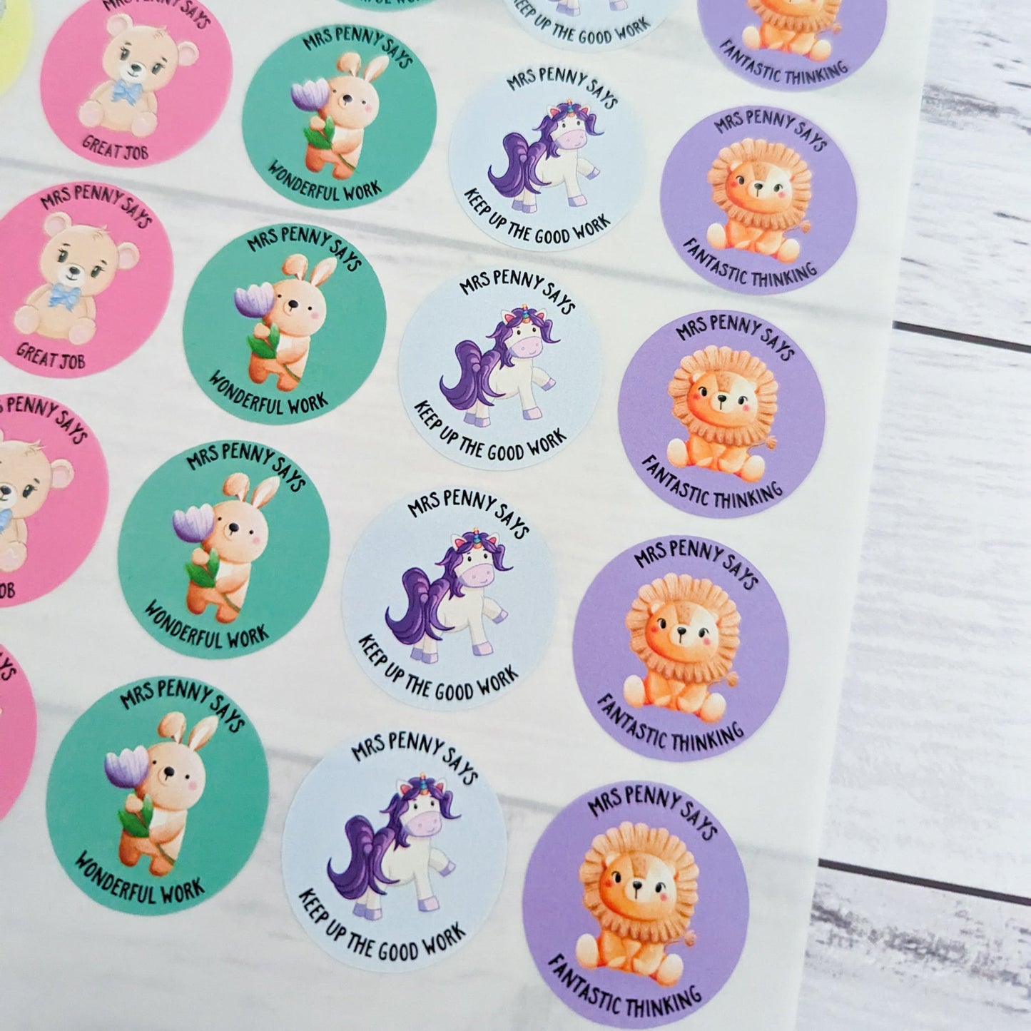 E&L Designs Personalised Teacher Stickers - Set of 48 Stickers
