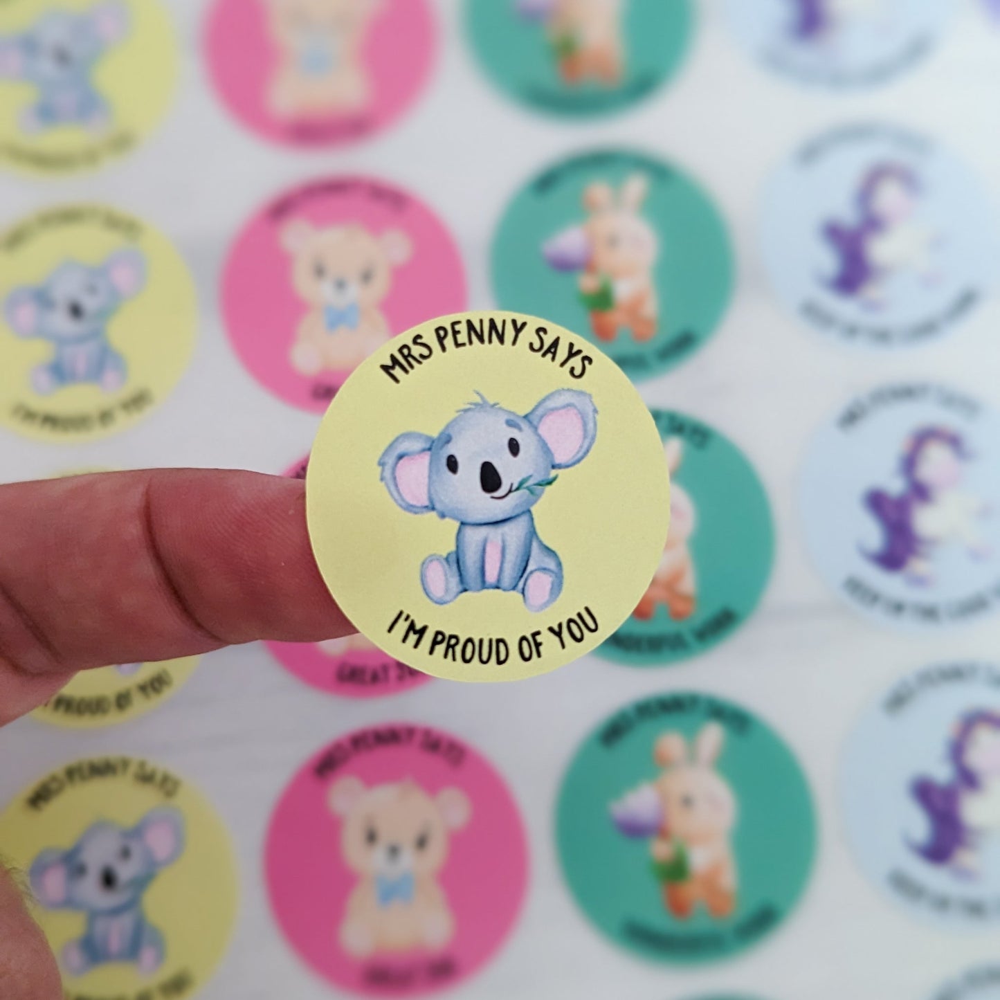 E&L Designs Personalised Teacher Stickers - Set of 48 Stickers