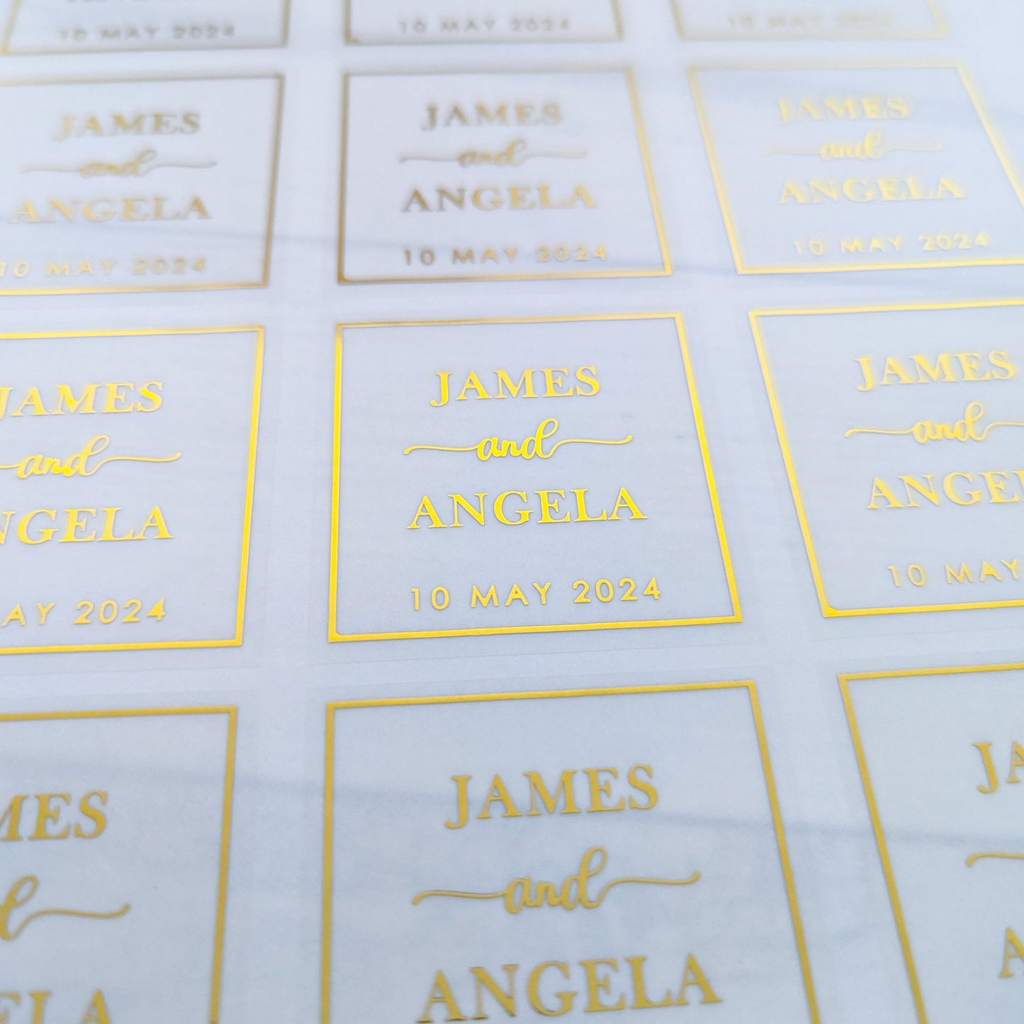 E&L Designs Square Wedding Stickers, Clear