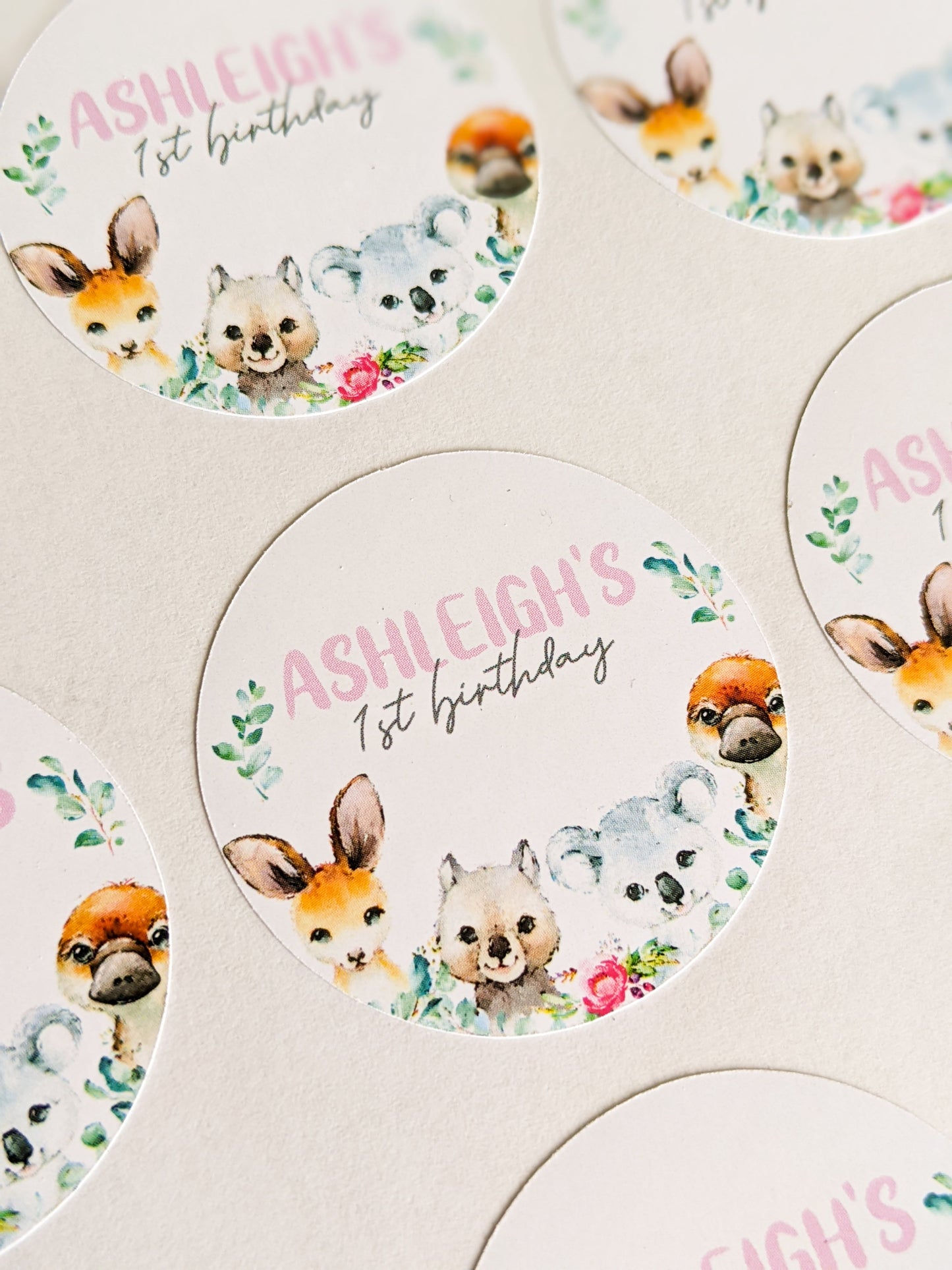 E&L Designs Australian Animal Round Stickers