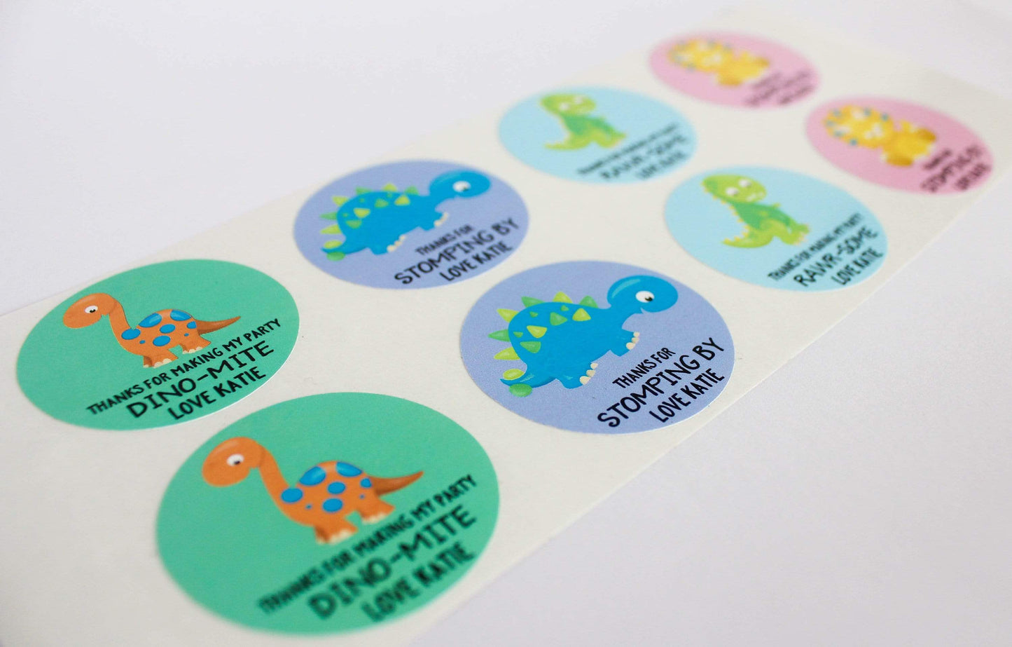 E&L Designs Colourful Dinosaur Birthday Theme Stickers