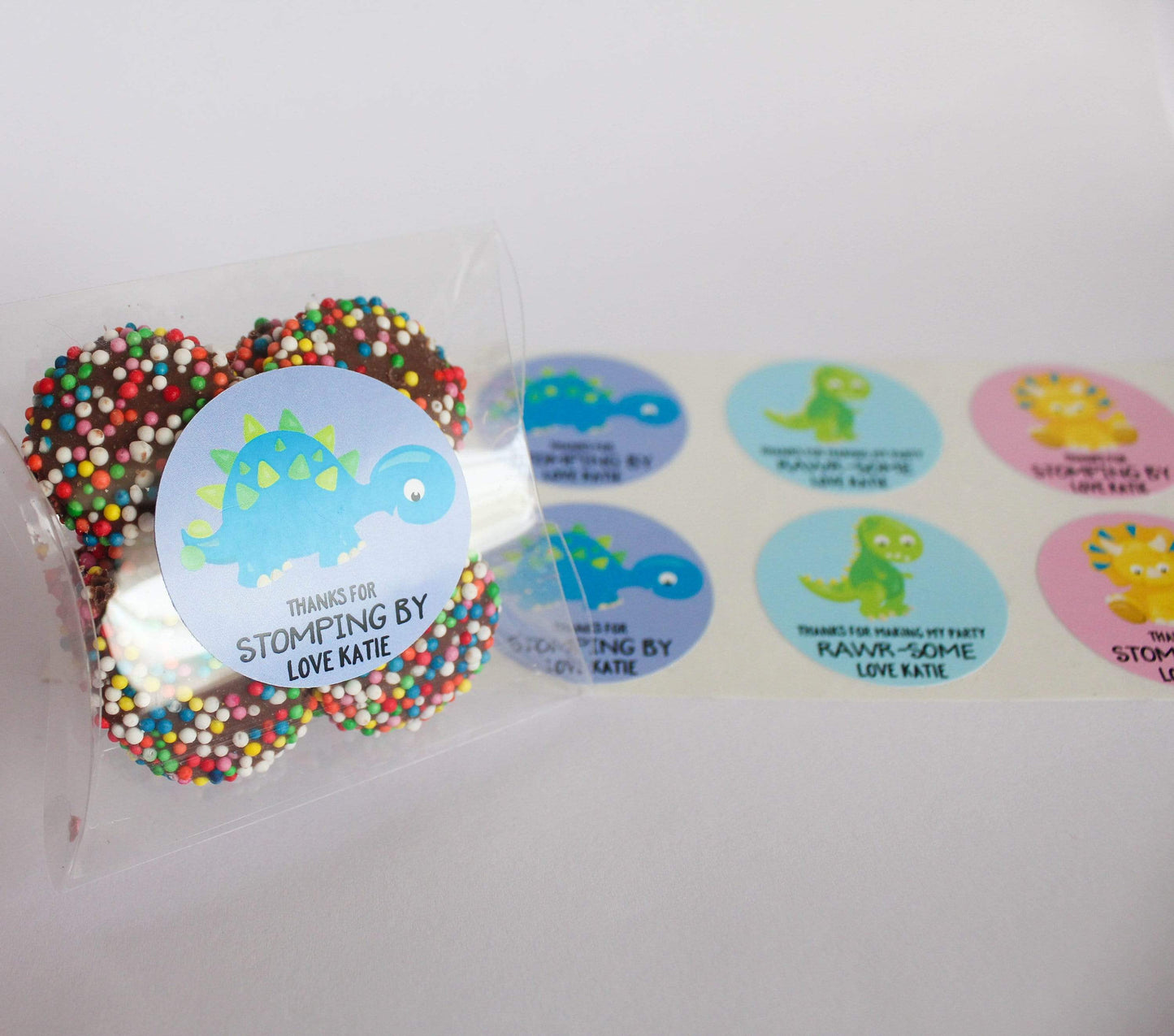 E&L Designs Colourful Dinosaur Birthday Theme Stickers
