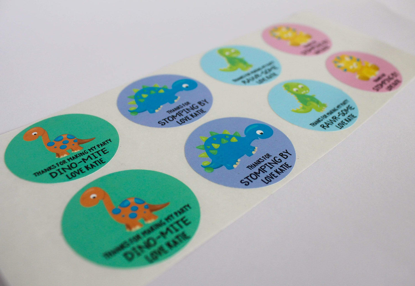 E&L Designs Colourful Dinosaur Birthday Theme Stickers