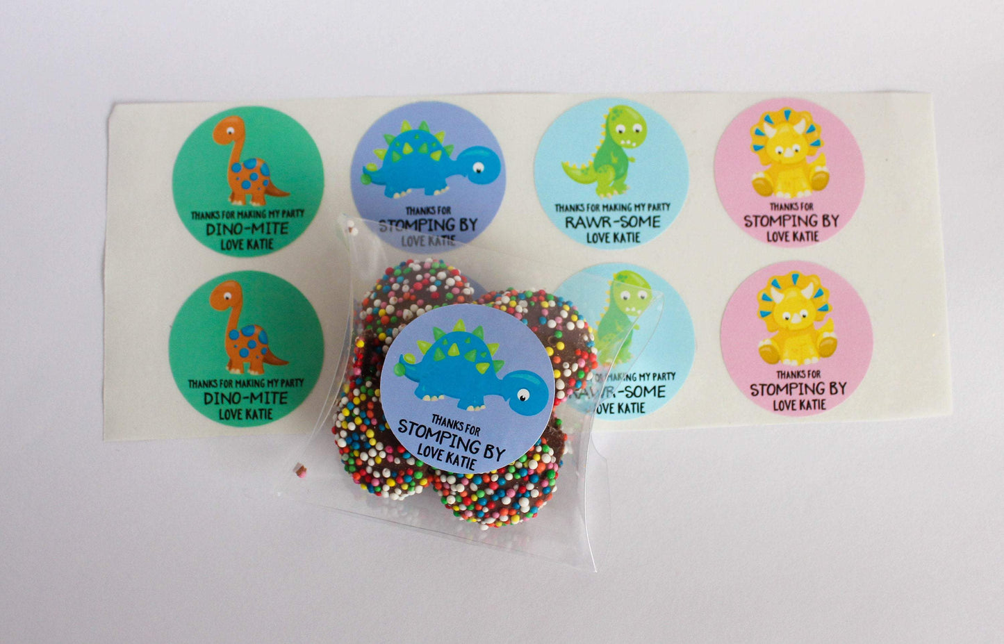 E&L Designs Colourful Dinosaur Birthday Theme Stickers