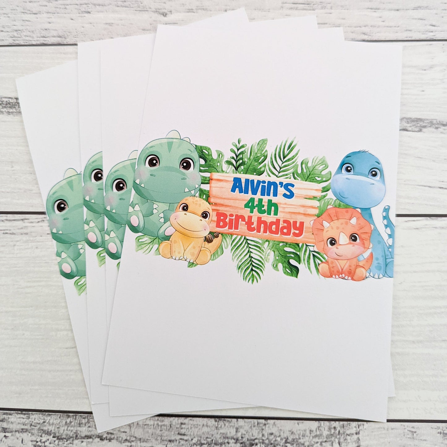 E&L Designs Baby Dinosaur & Wooden Plaque Printed Chocolate Wrappers, Set of 10