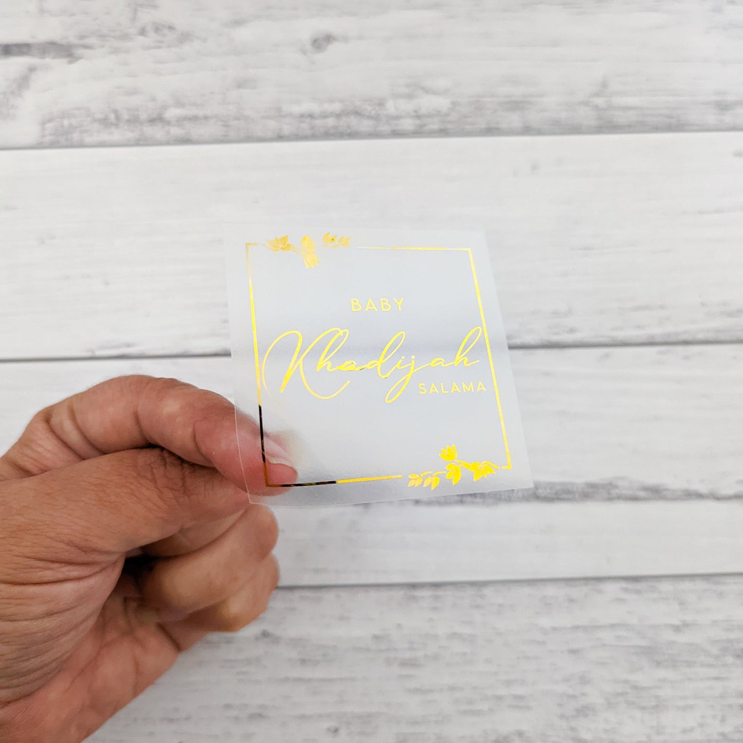 E&L Designs Baby Welcoming Candle Clear Foiled Stickers