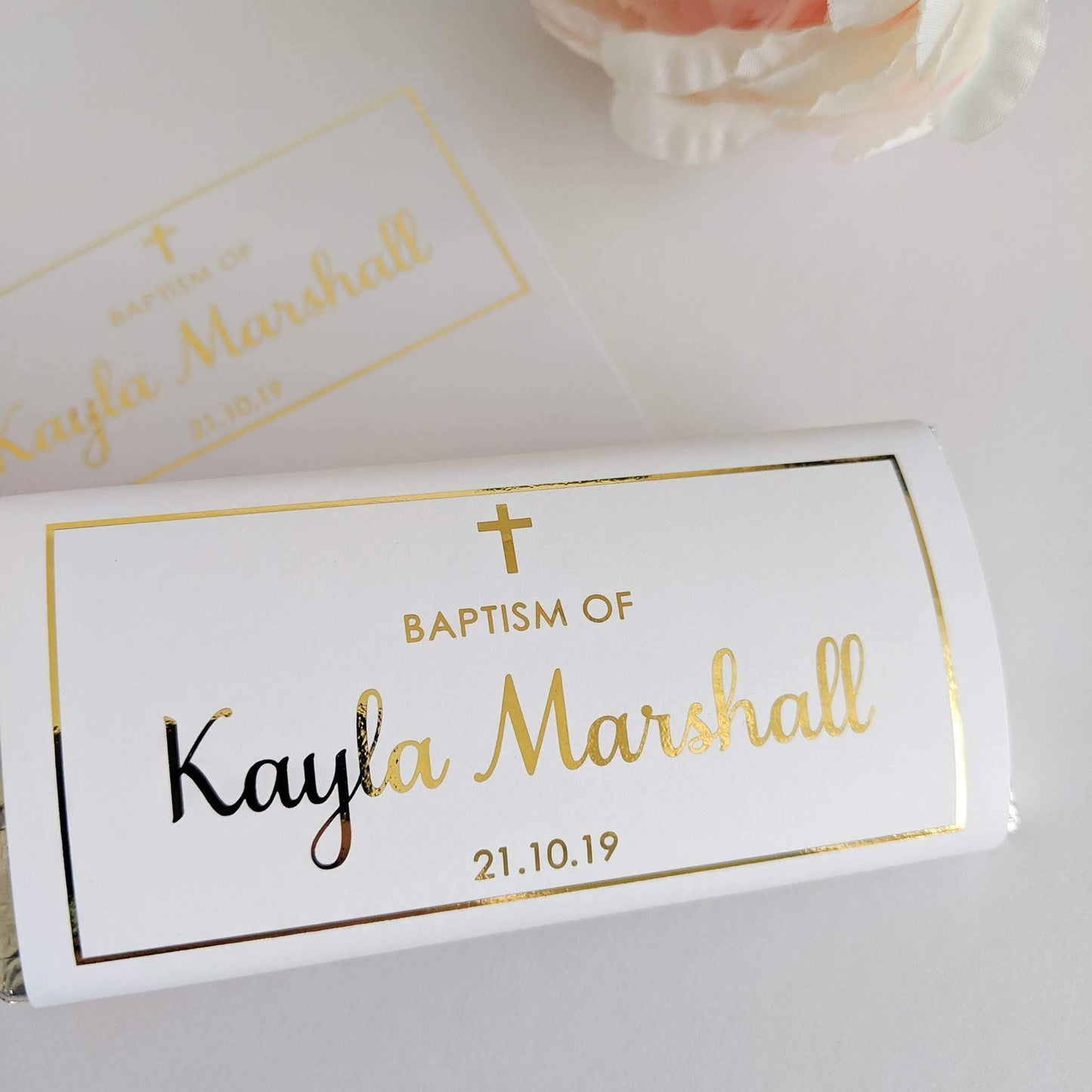 E&L Designs Baptism Chocolate Wrappers x 10