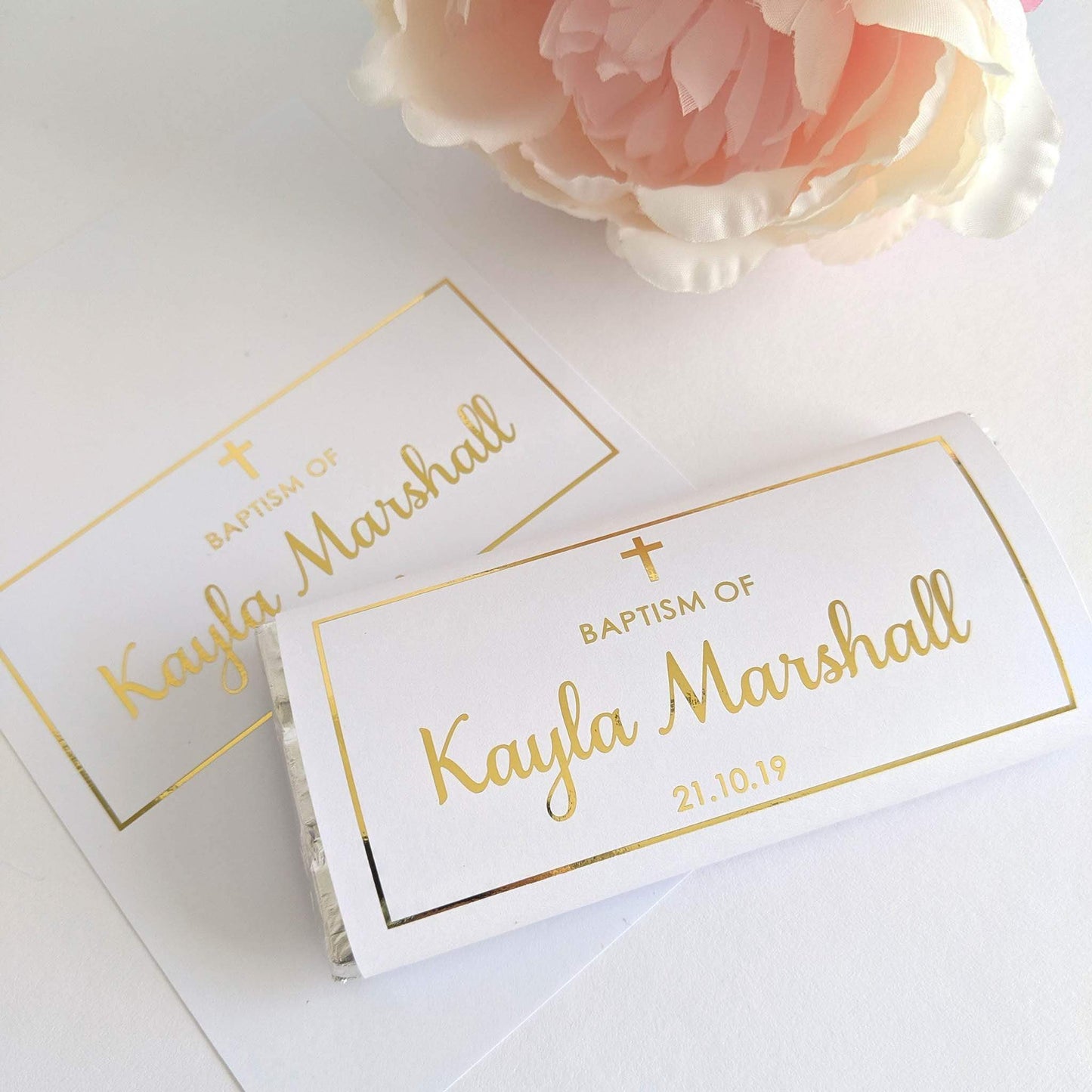 E&L Designs Baptism Chocolate Wrappers x 10