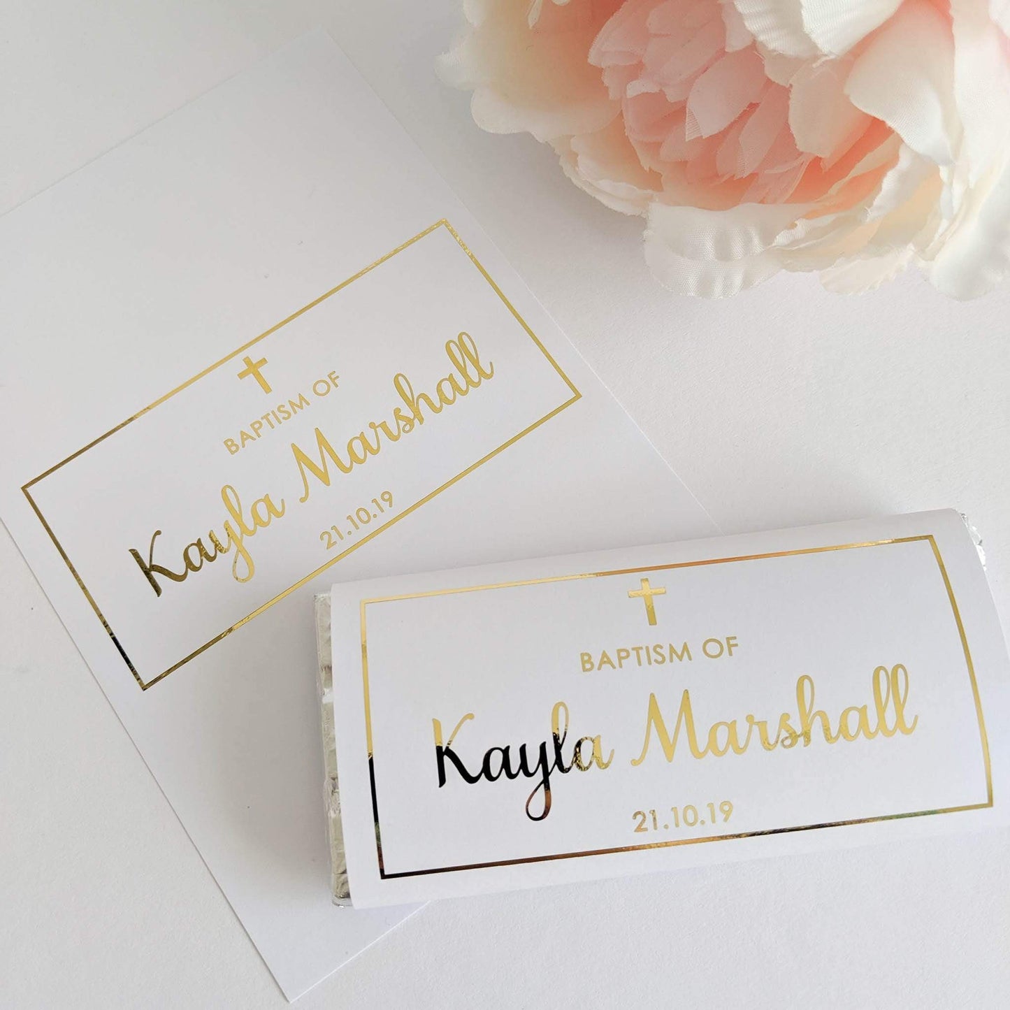 E&L Designs Baptism Chocolate Wrappers x 10