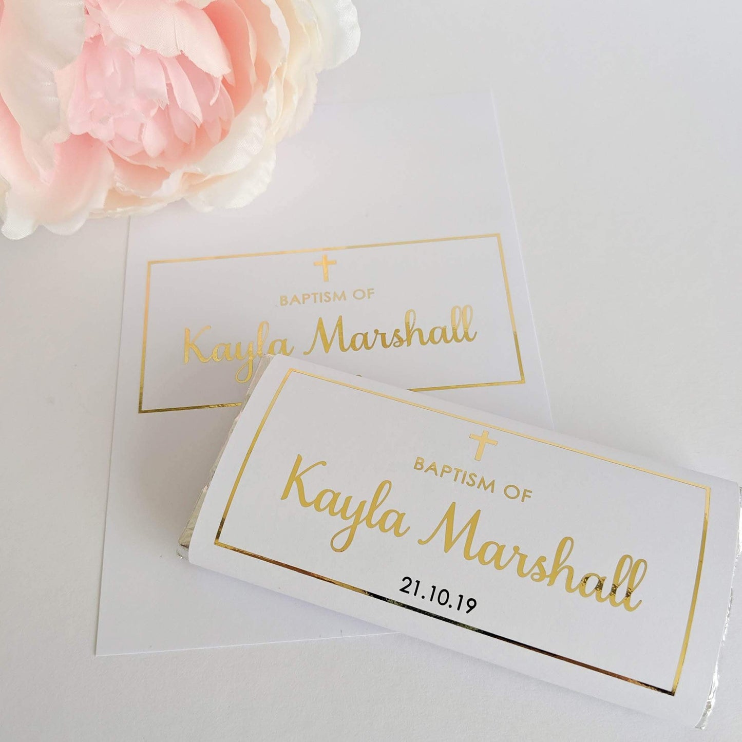 E&L Designs Baptism Chocolate Wrappers x 10