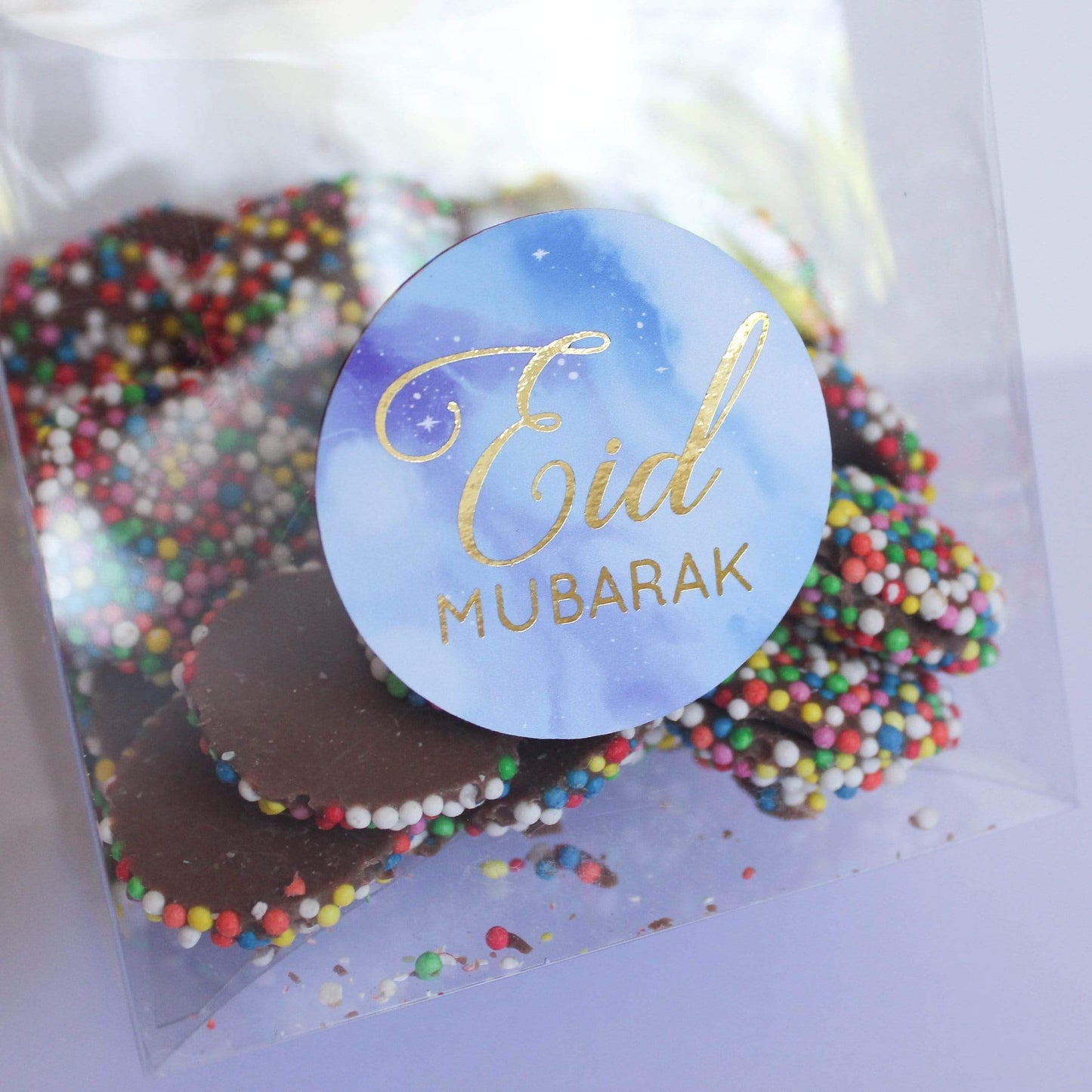 E&L Designs Blue Eid Mubarak Stickers Foiled Coloured Stickers