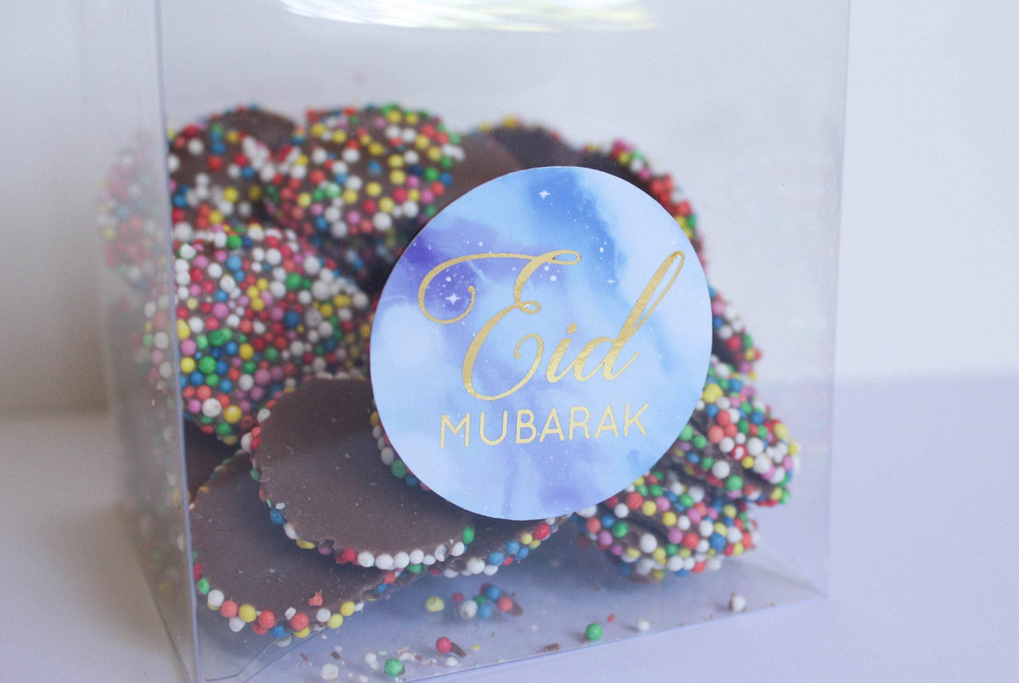 E&L Designs Blue Eid Mubarak Stickers Foiled Coloured Stickers