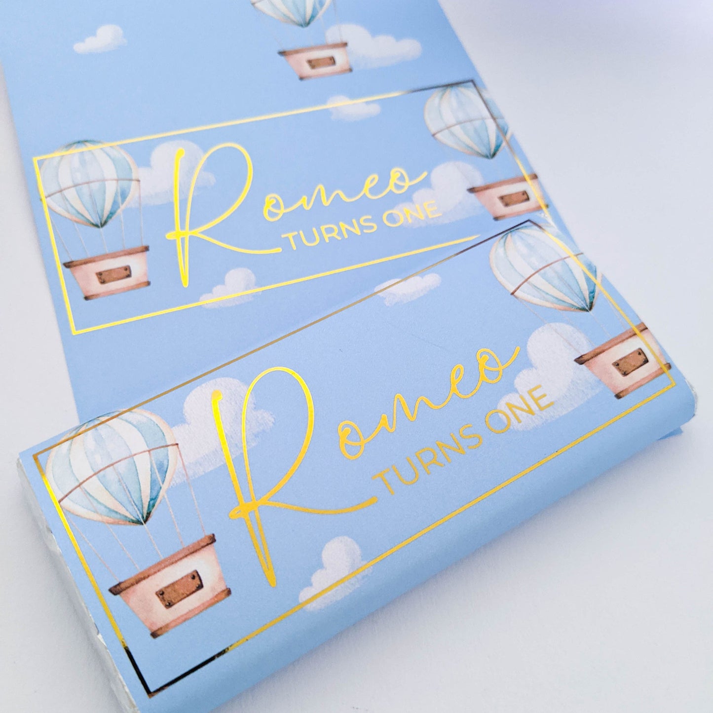 E&L Designs Blue Hot Air Balloon Chocolate Wrappers, Set of 10