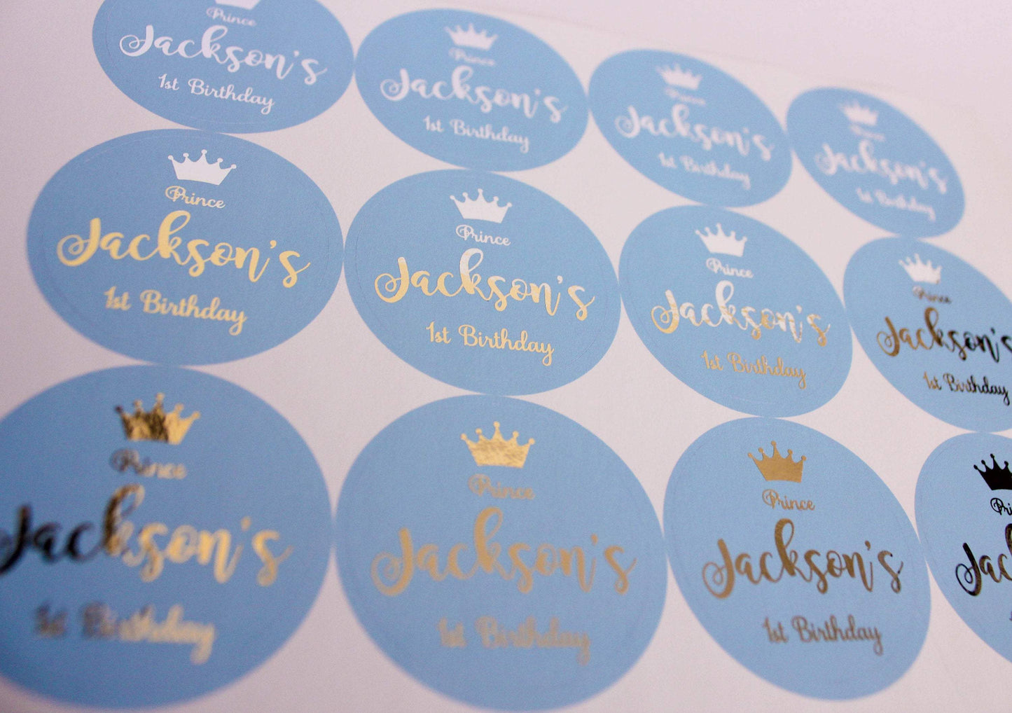 E&L Designs Blue Prince Personalised Foil Stickers