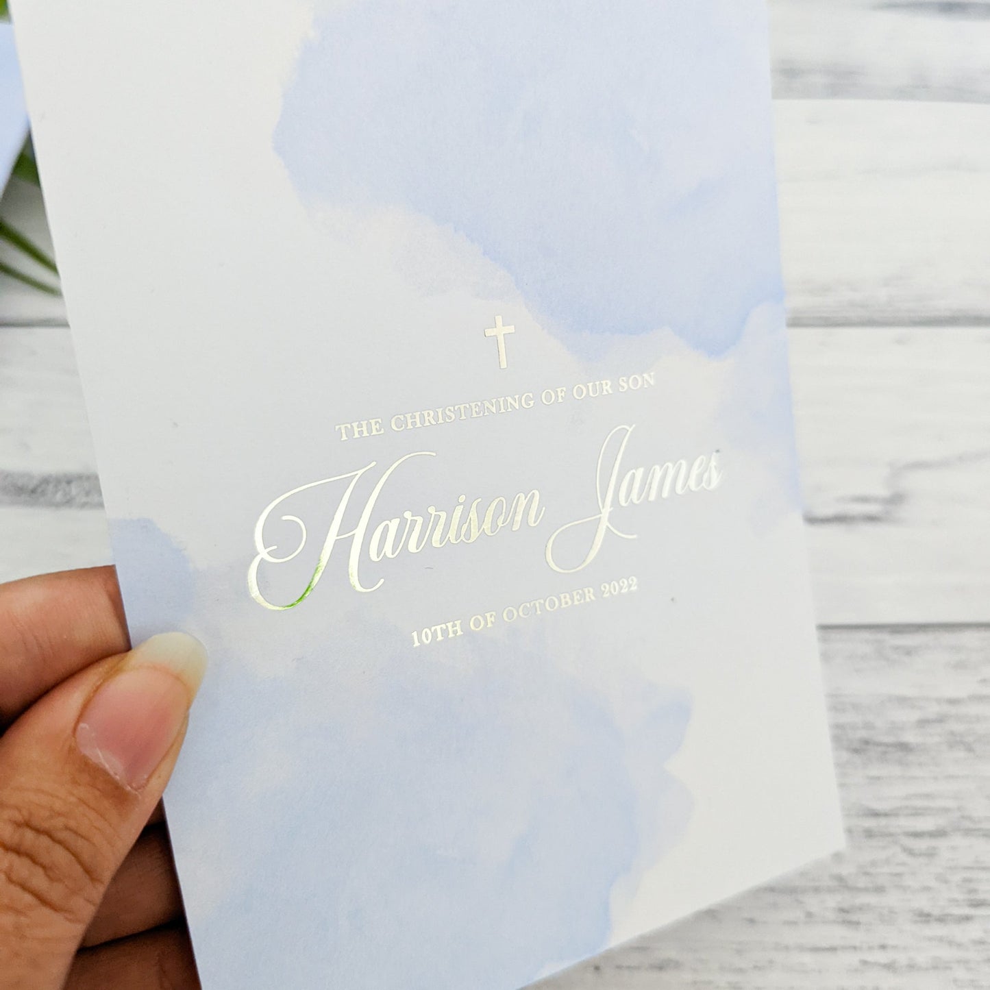 E&L Designs Blue Watercolour Christening Chocolate Wrappers, Set of 10