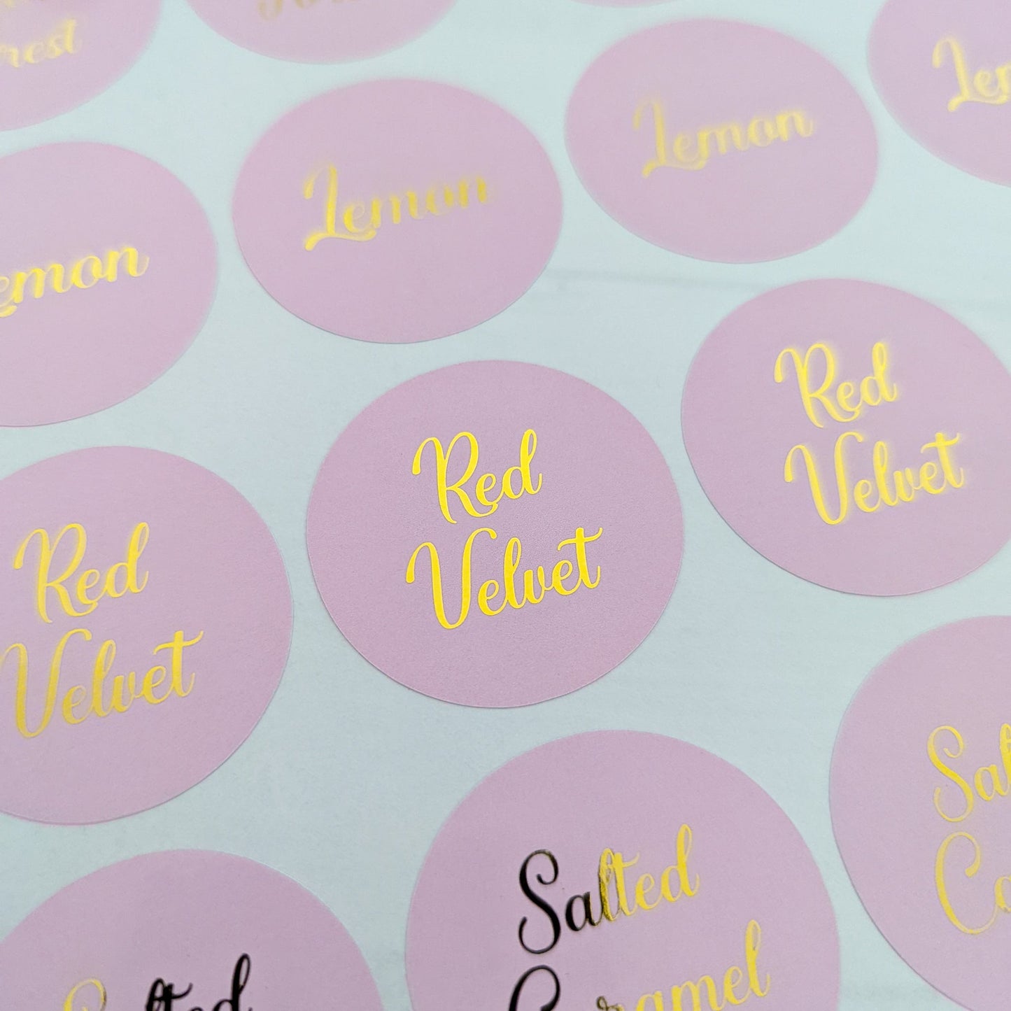 E&L Designs Cake Flavours Foil Stickers