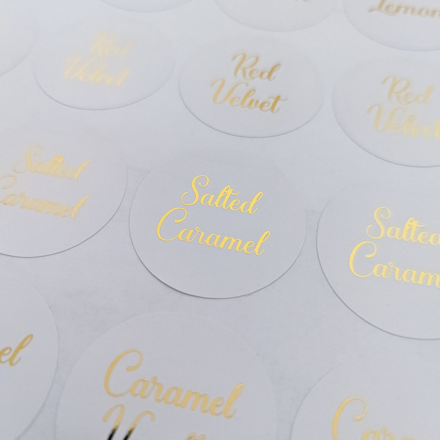 E&L Designs Cake Flavours Foil Stickers