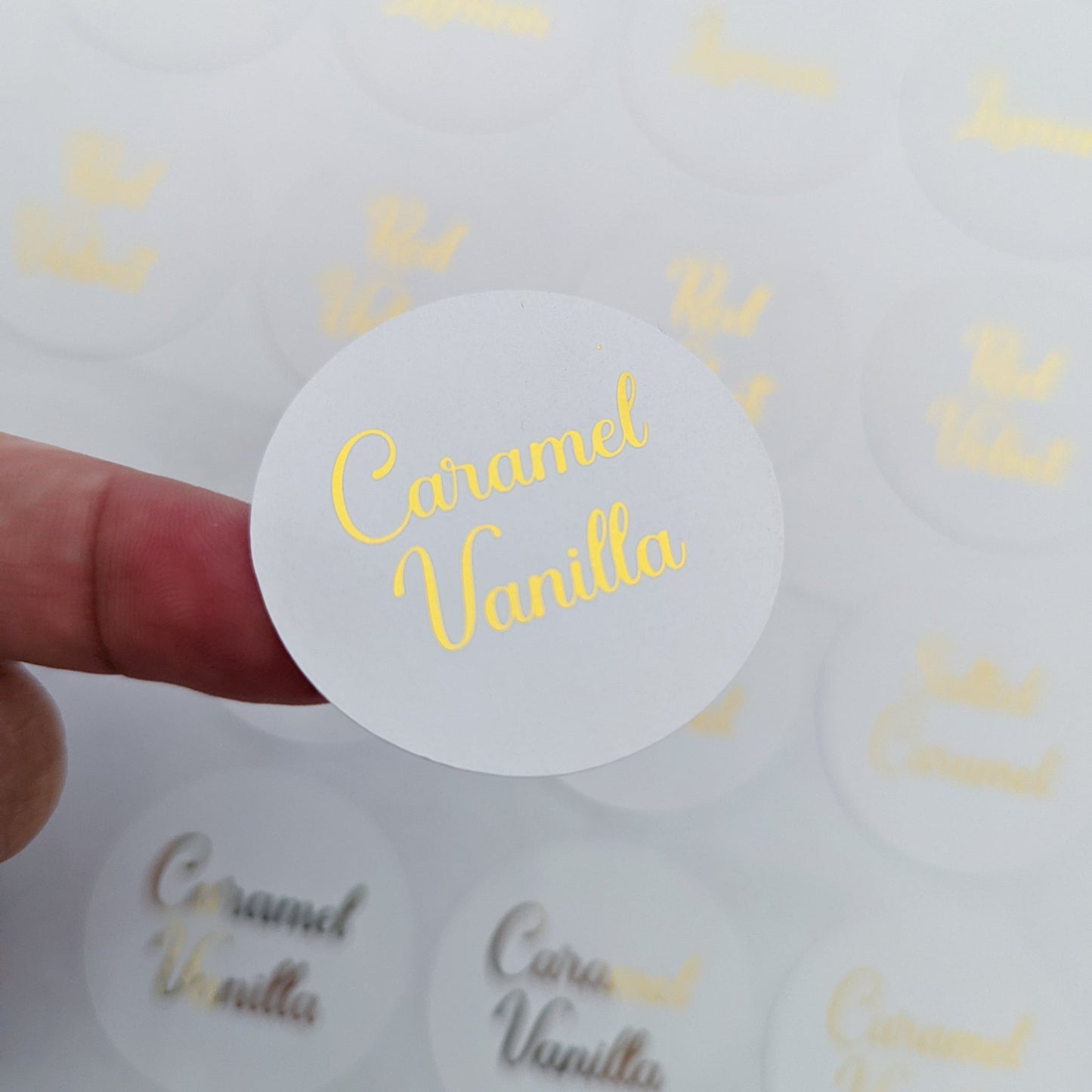 E&L Designs Cake Flavours Foil Stickers