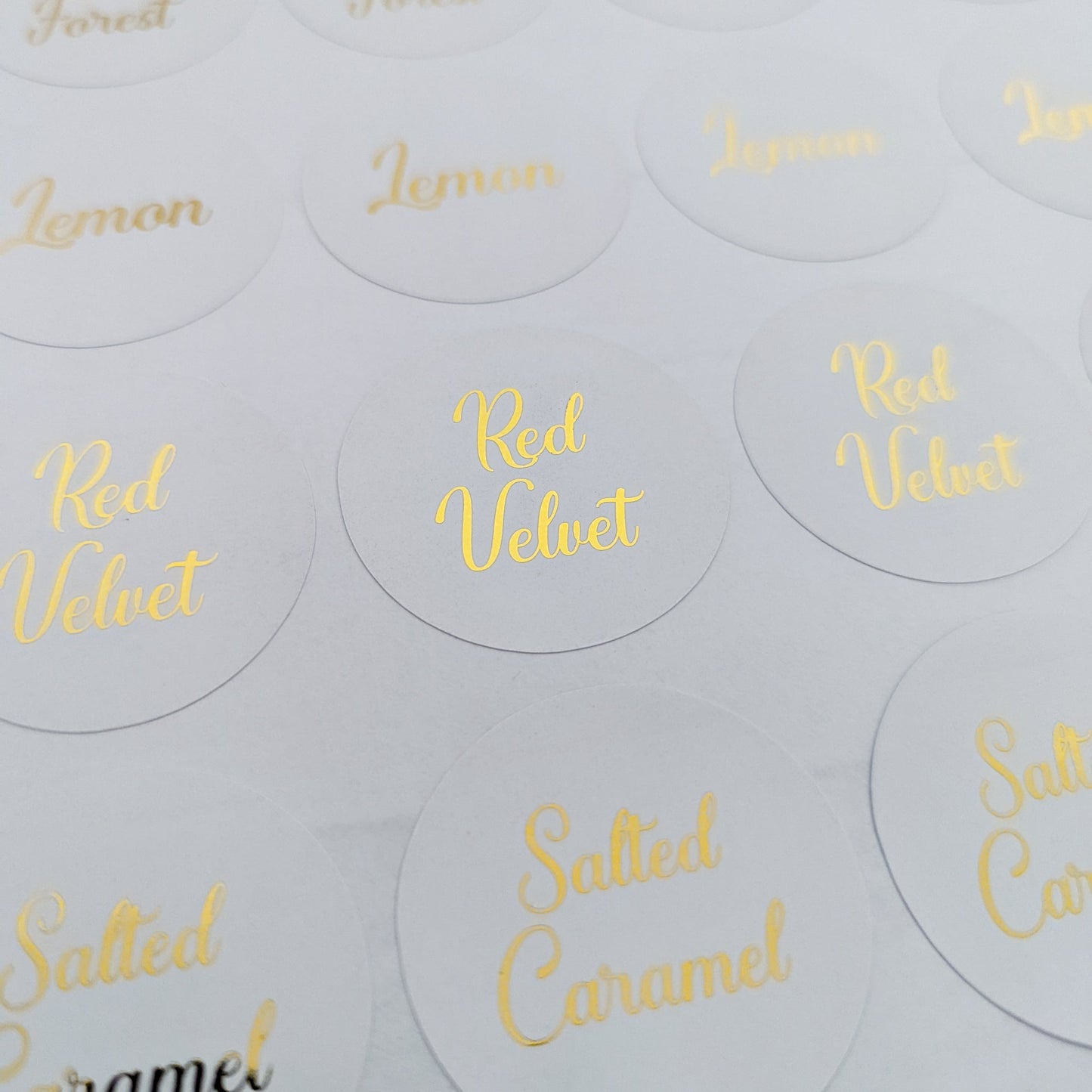 E&L Designs Cake Flavours Foil Stickers