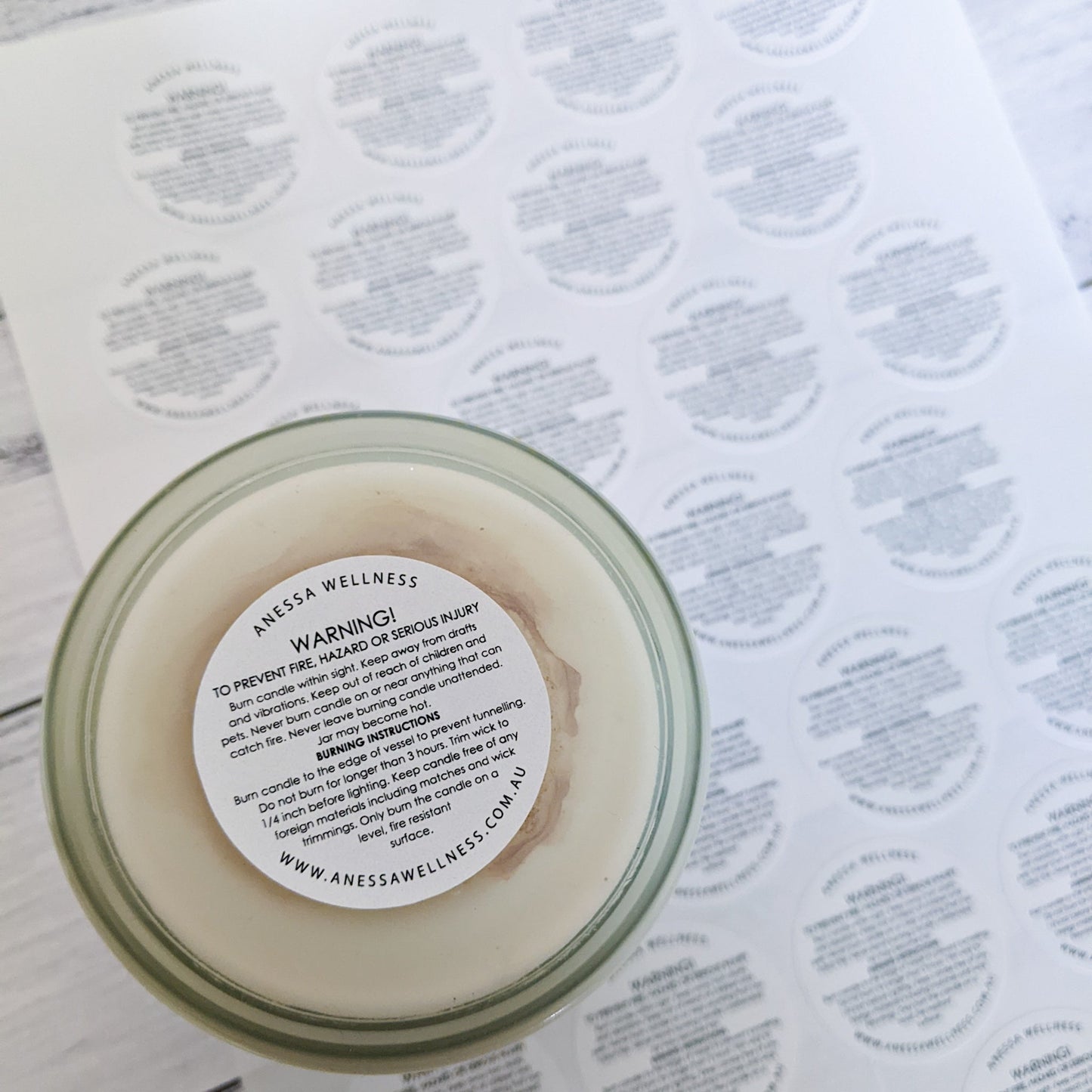 E&L Designs Candle Warning Stickers