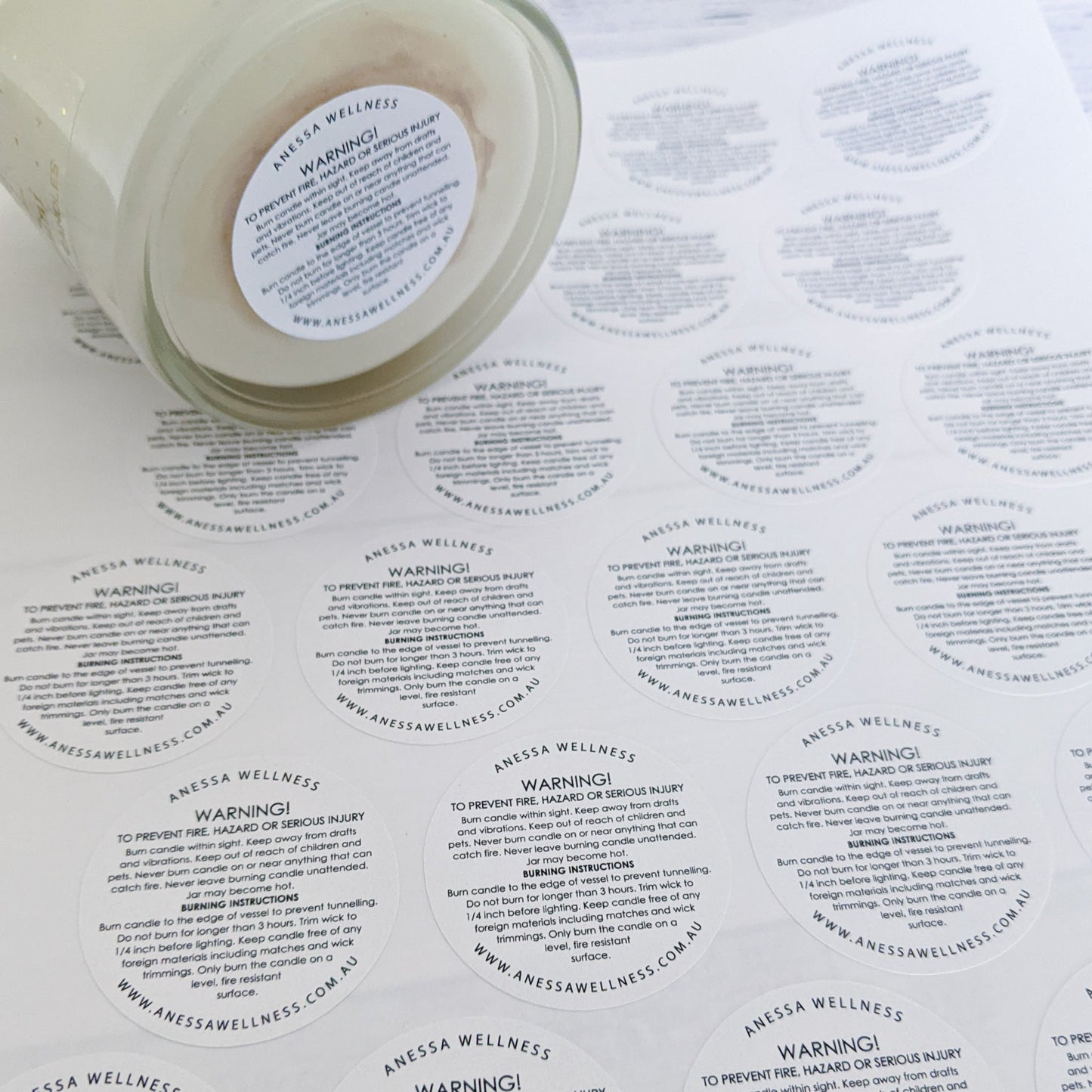 E&L Designs Candle Warning Stickers