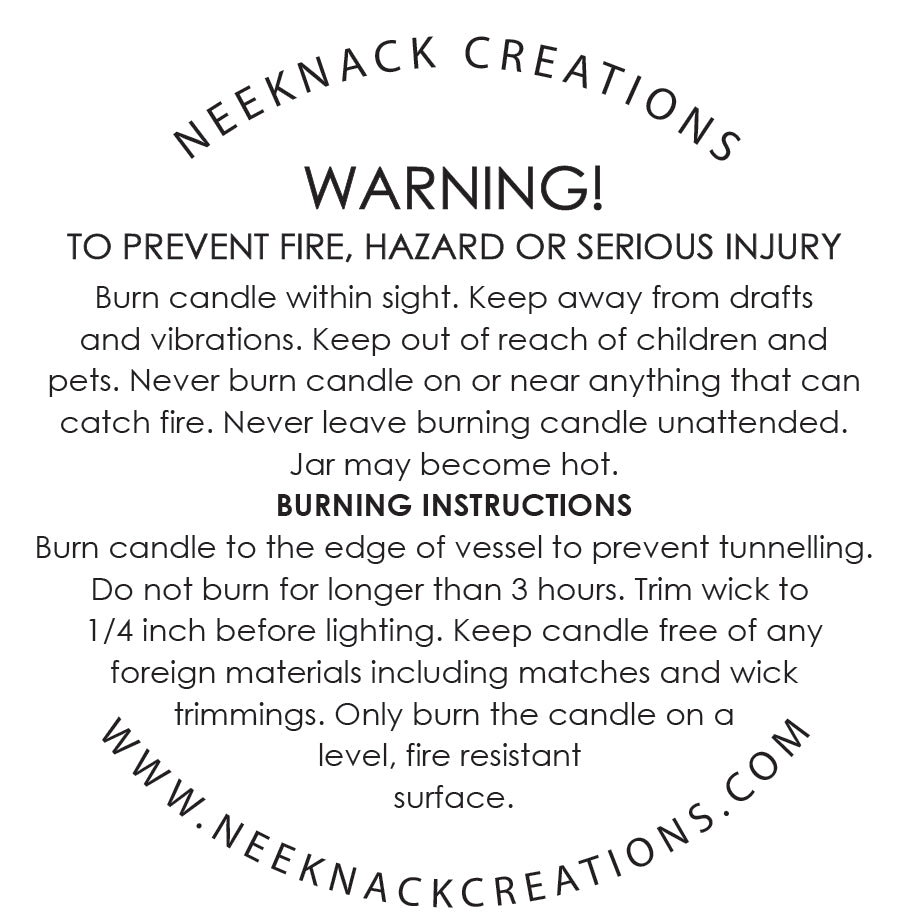 E&L Designs Candle Warning Stickers