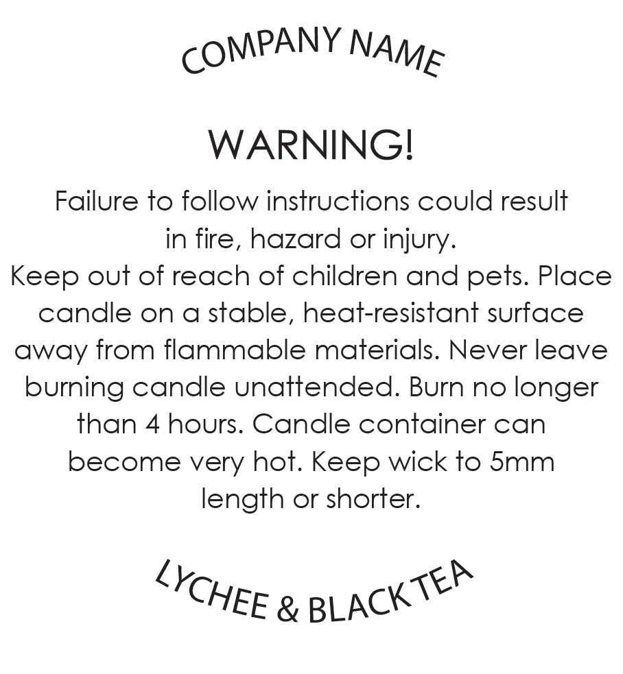 E&L Designs Candle Warning Stickers