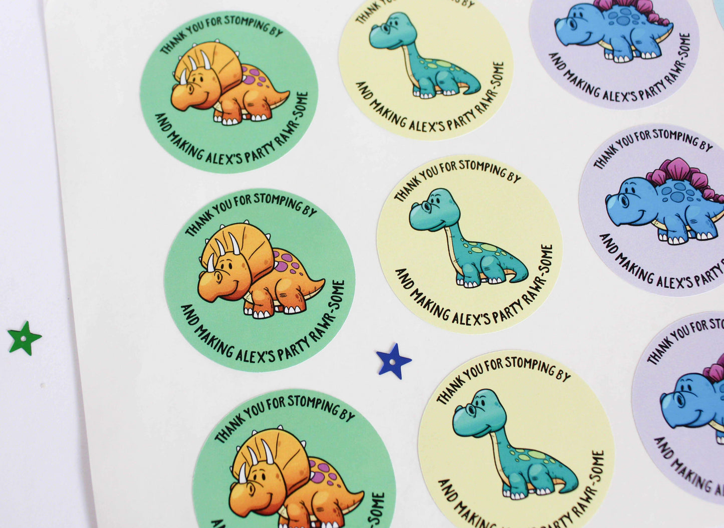 E&L Designs Cartoon Baby Dinosaur Stickers