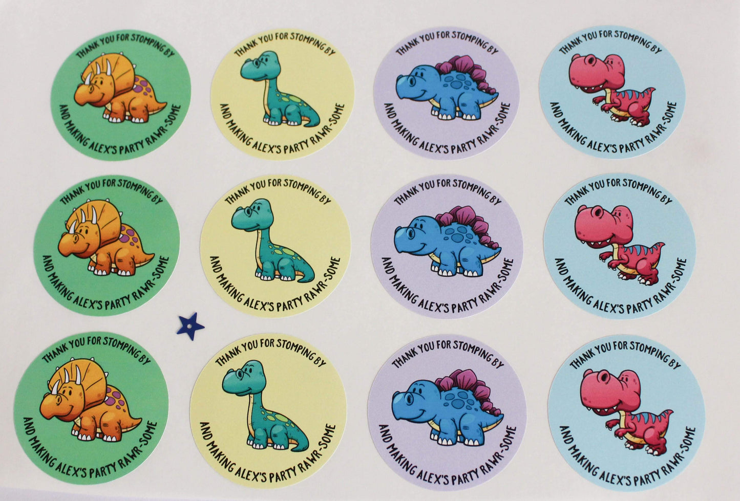 E&L Designs Cartoon Baby Dinosaur Stickers
