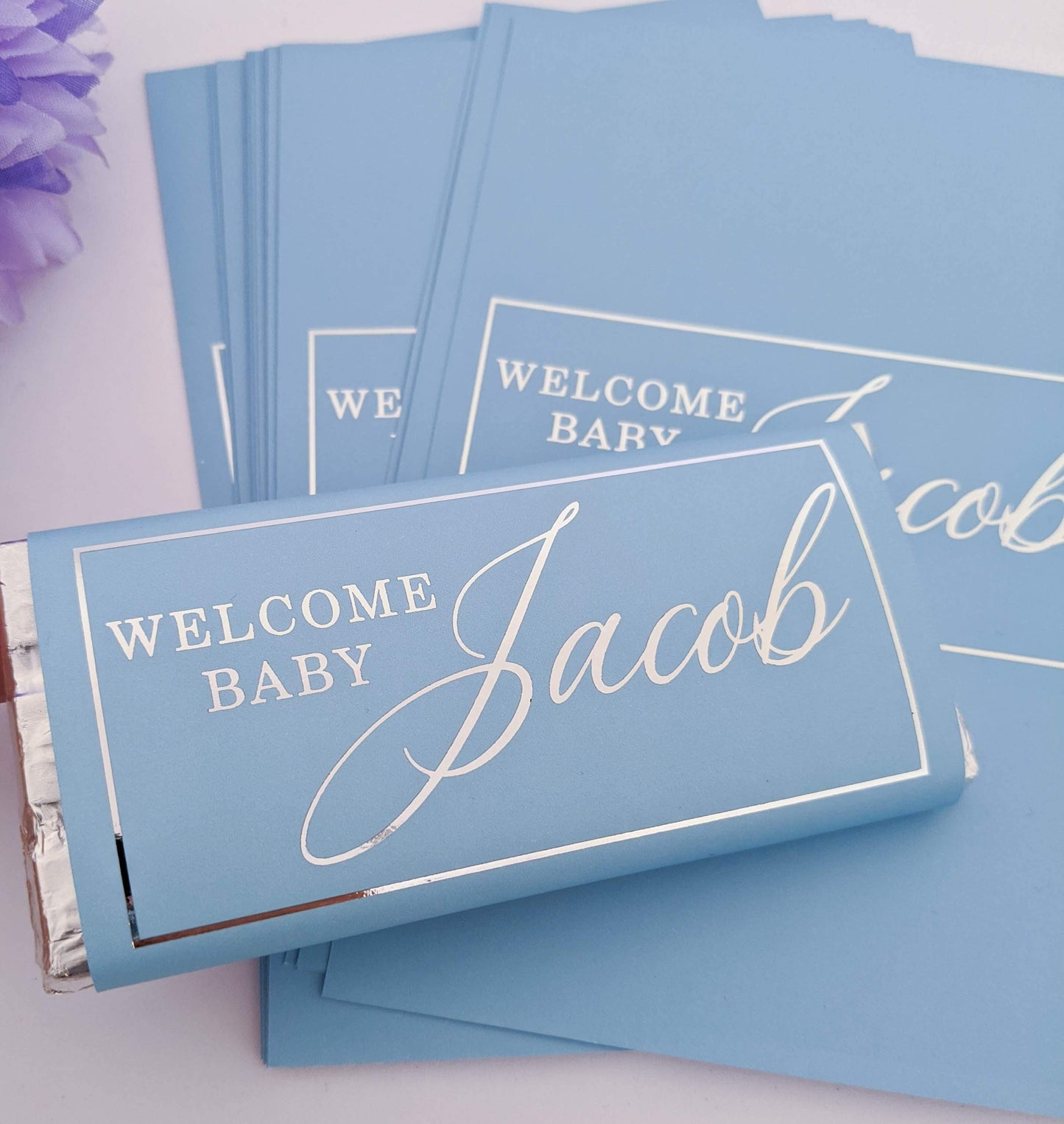 E&L Designs Colour Baby Shower Chocolate Wrappers x 10