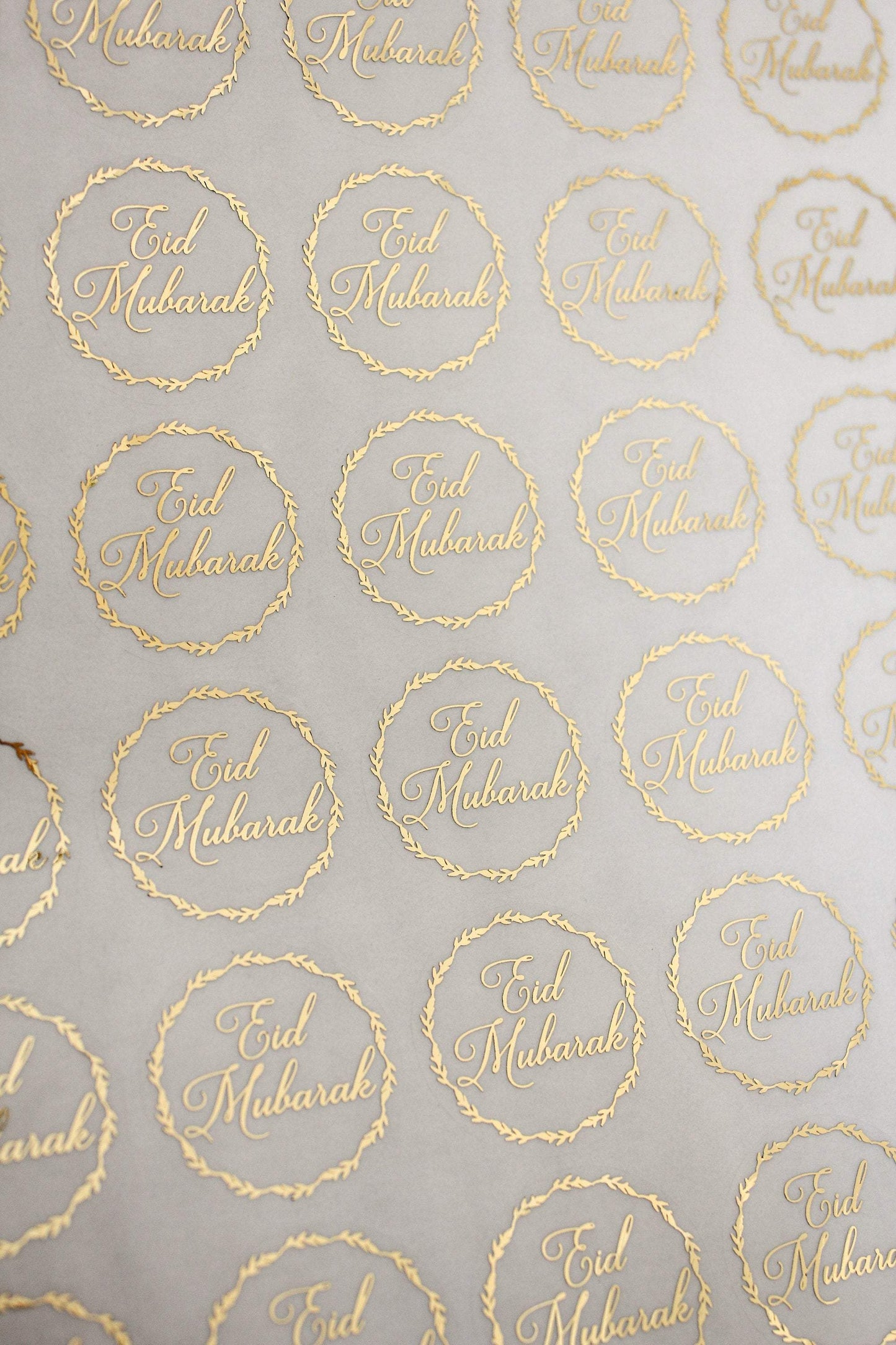 E&L Designs Clear Eid Mubarak Stickers with foil