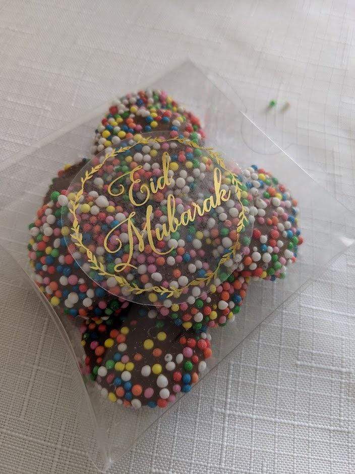 E&L Designs Clear Eid Mubarak Stickers with foil