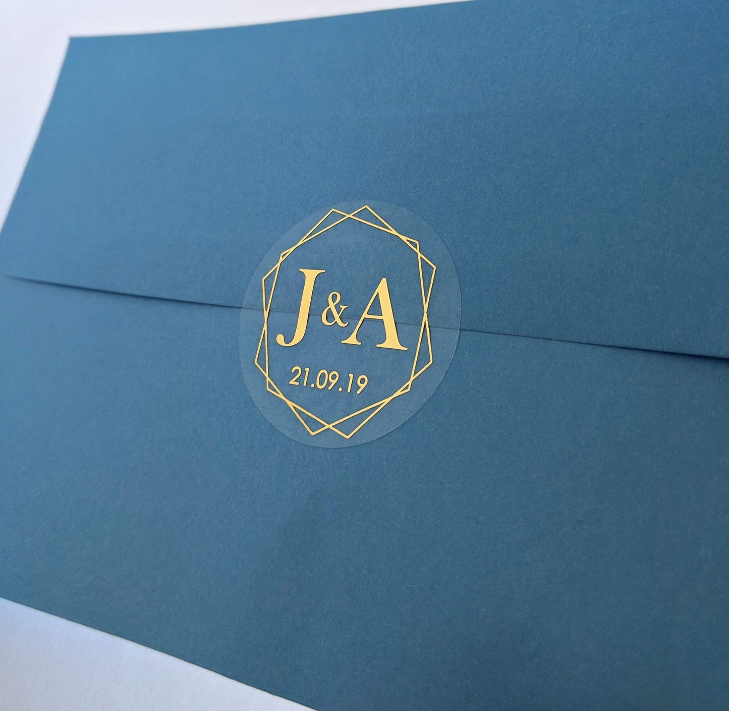 E&L Designs Clear Foil Geometric Wedding Invitation Envelope Seals