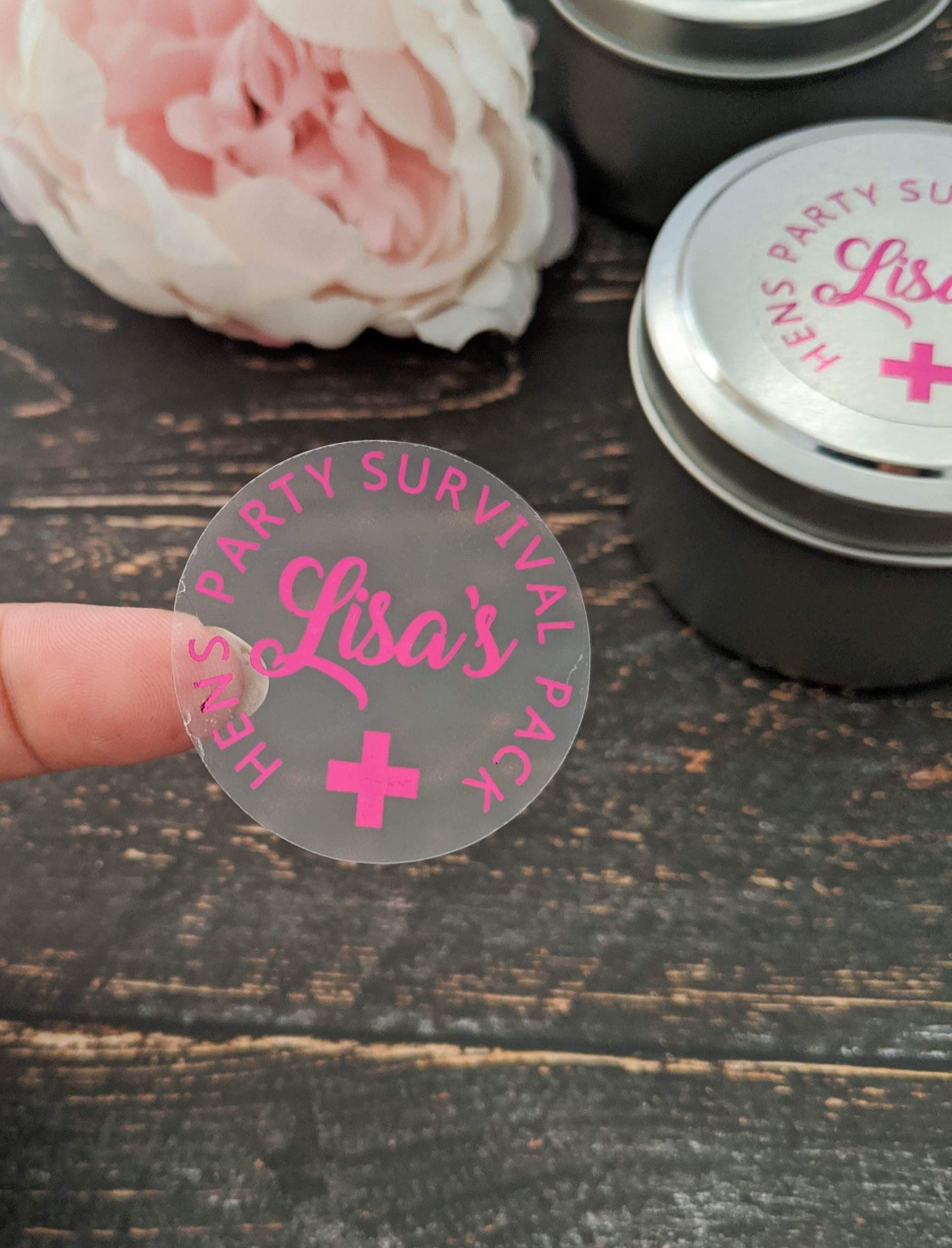 E&L Designs Clear Foil Hens Survival Kit Sticker