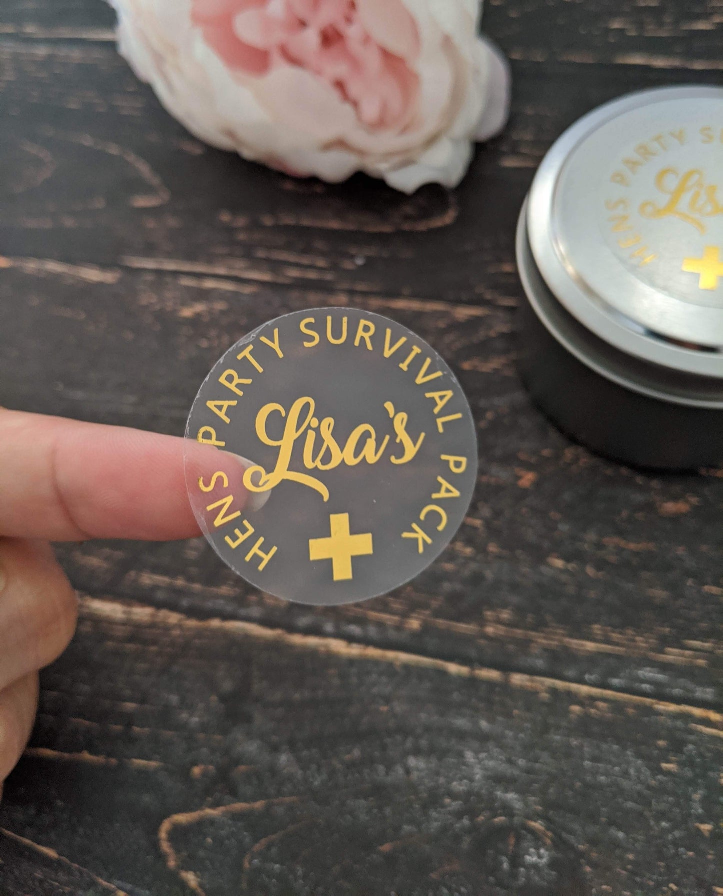 E&L Designs Clear Foil Hens Survival Kit Sticker