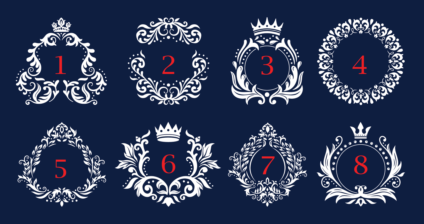 E&L Designs Clear Foil Monogram Flourish Stickers